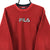 Vintage Fila Spellout Fleece Sweatshirt in Deep Red - Men's Medium/Women's Large