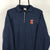Vintage Embroidered 'I' 1/4 Zip Sweatshirt in Navy/Orange - Men's Small/Women's Medium