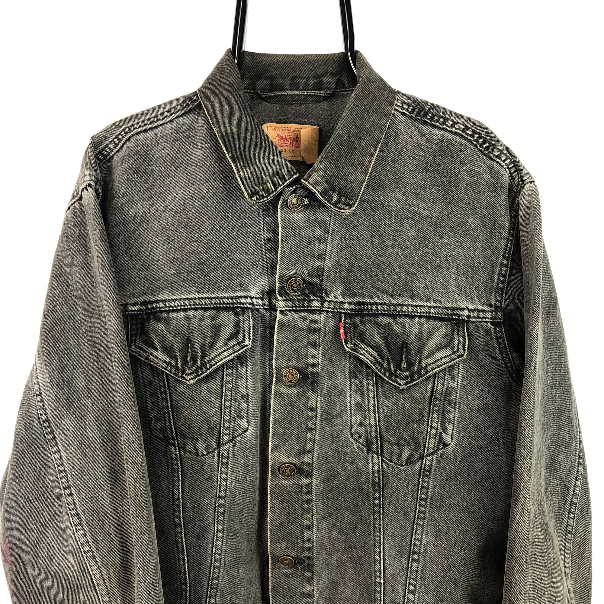 Vintage Levi's Denim Jacket Washed Black - Men's Medium/Women's Large