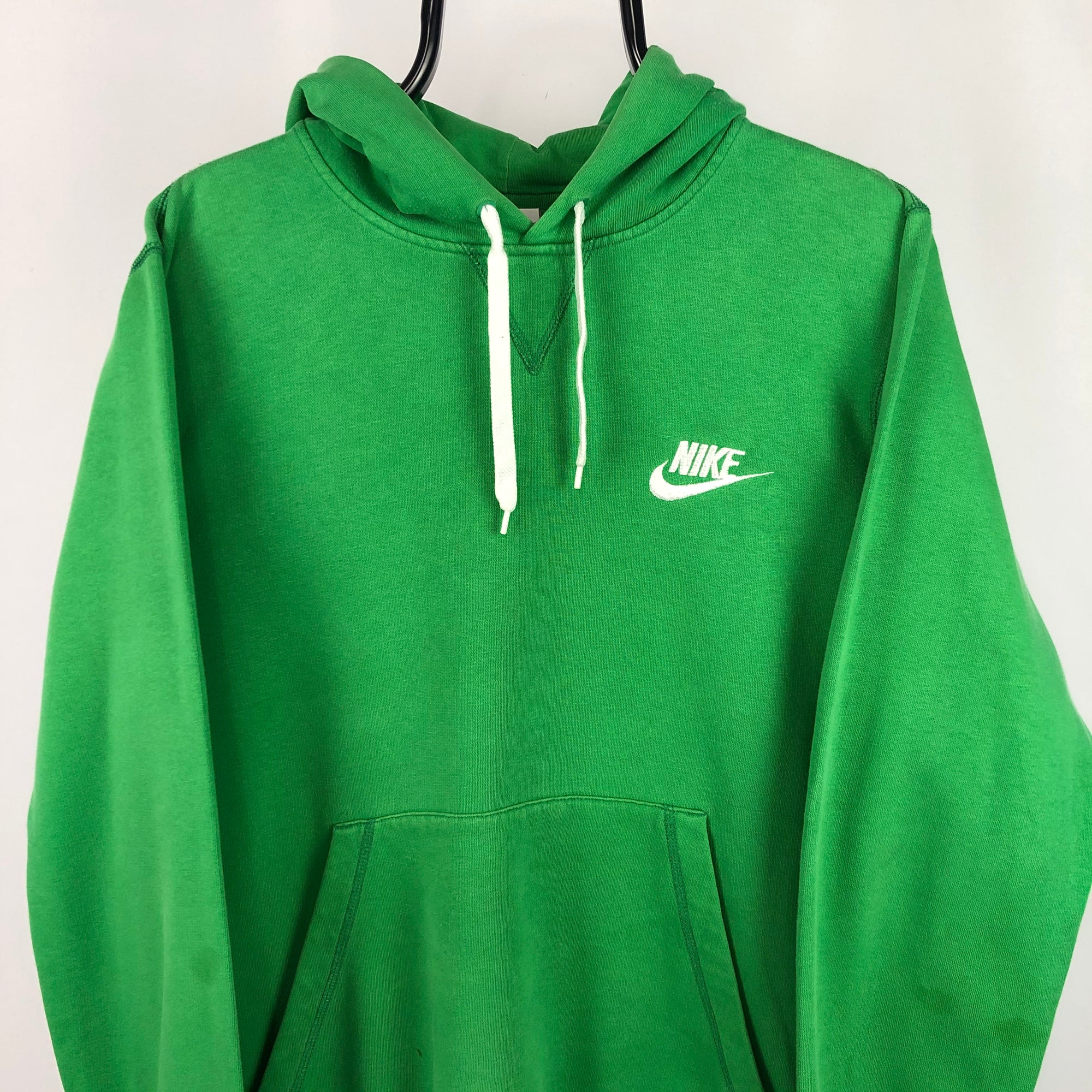 Vintage Nike Embroidered Small Logo Hoodie in Green - Men's Medium/Women's Large