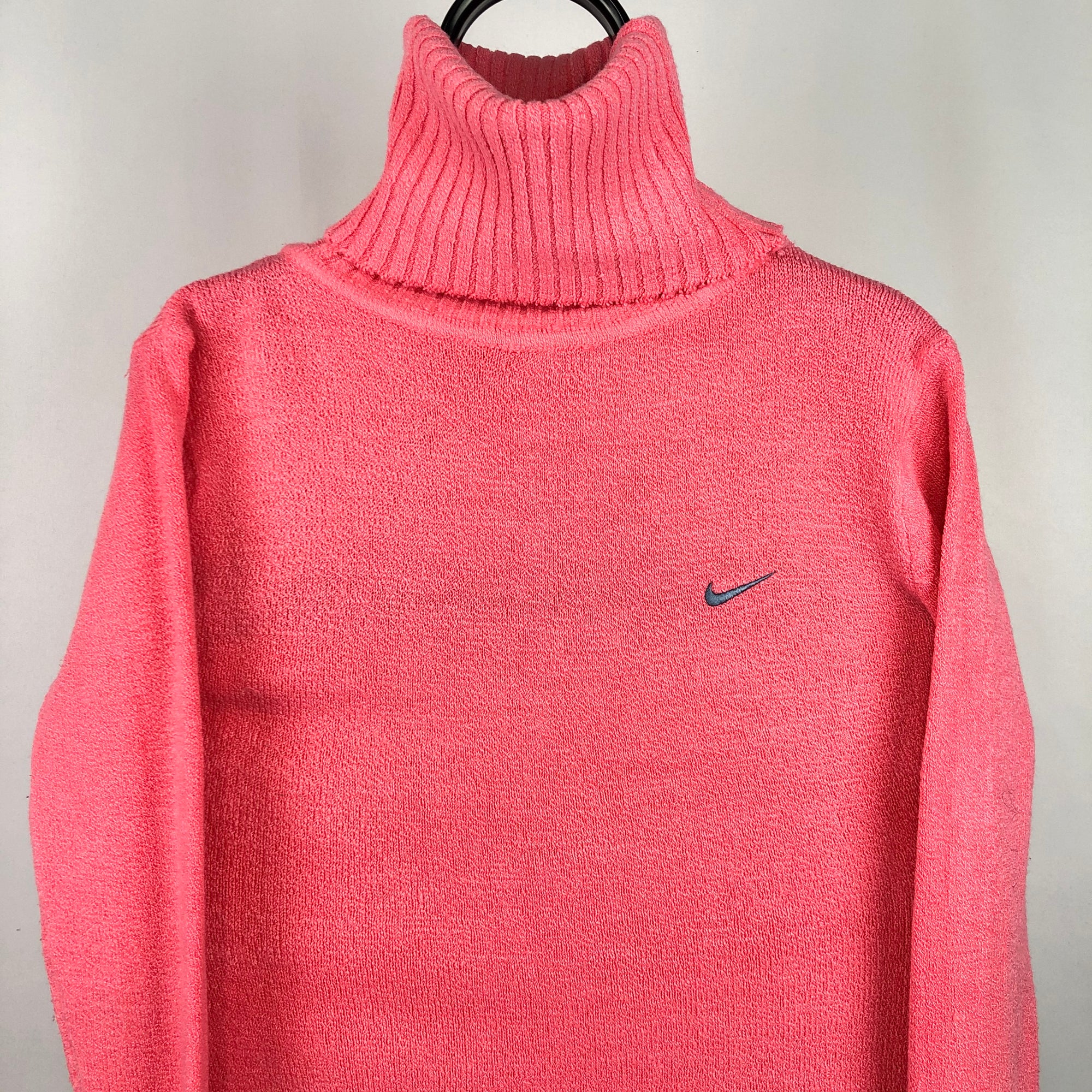 Vintage Nike Roll Neck Jumper in Pink - Men's Small/Women's Medium