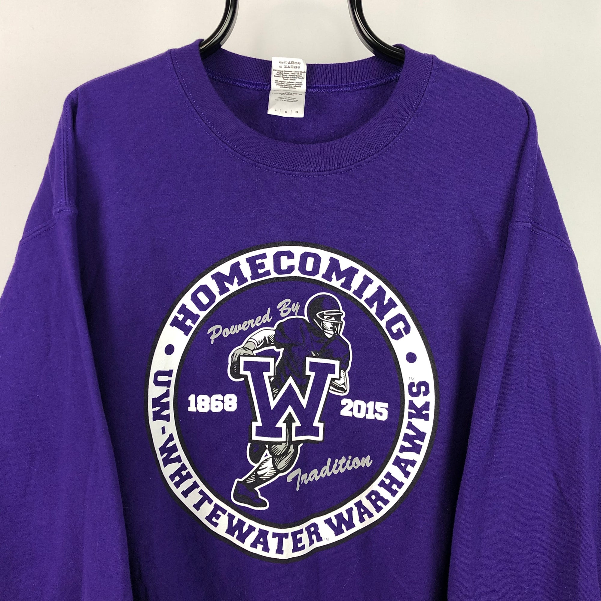 Vintage American Football College Sweatshirt in Purple - Men's Medium/Women's Large