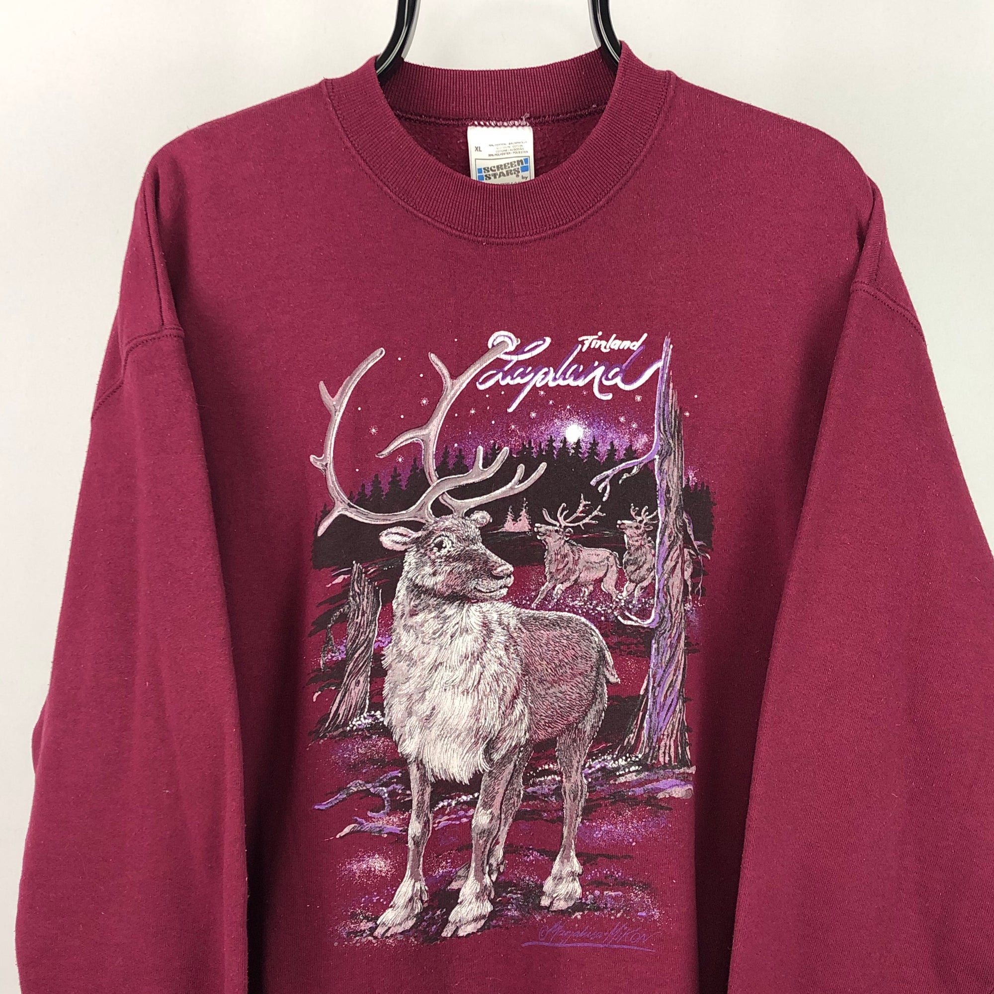 Vintage 90s Lapland Reindeer Sweatshirt - Men's Large/Women's XL
