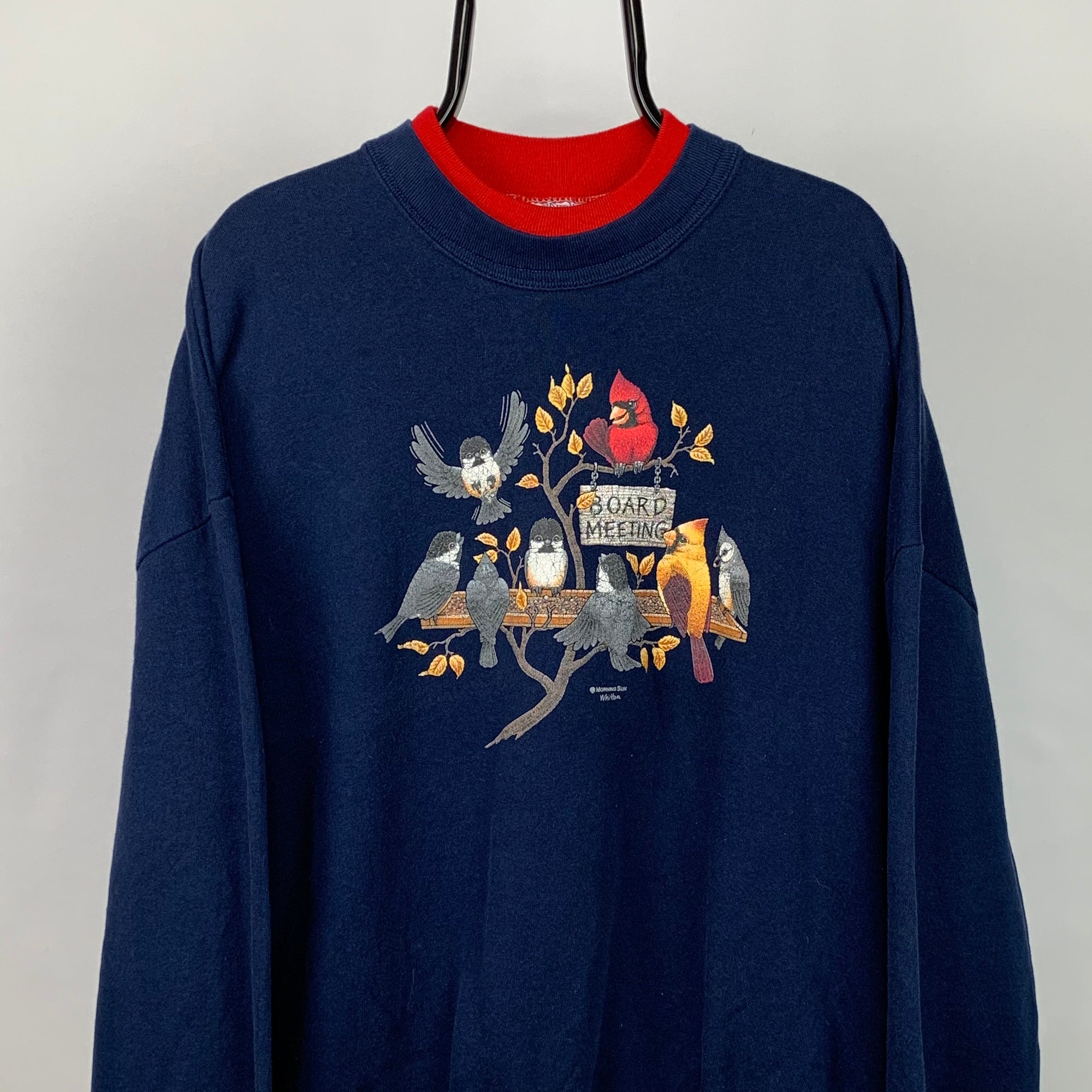 Vintage 90s Bird Print Sweatshirt - Men's Large/Women's XL