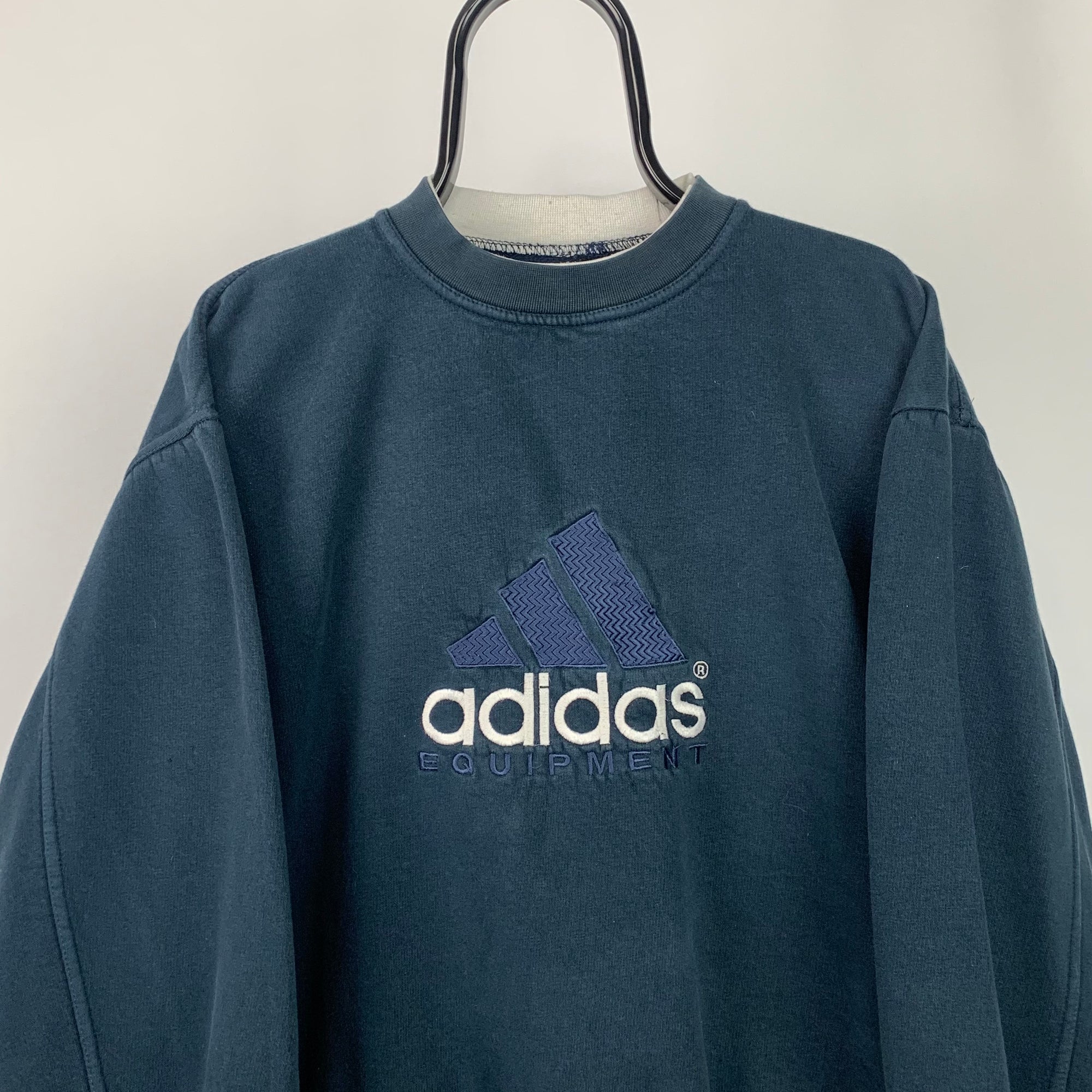Vintage 90s Adidas Equipment Sweatshirt in Navy - Men's Small/Women's Medium