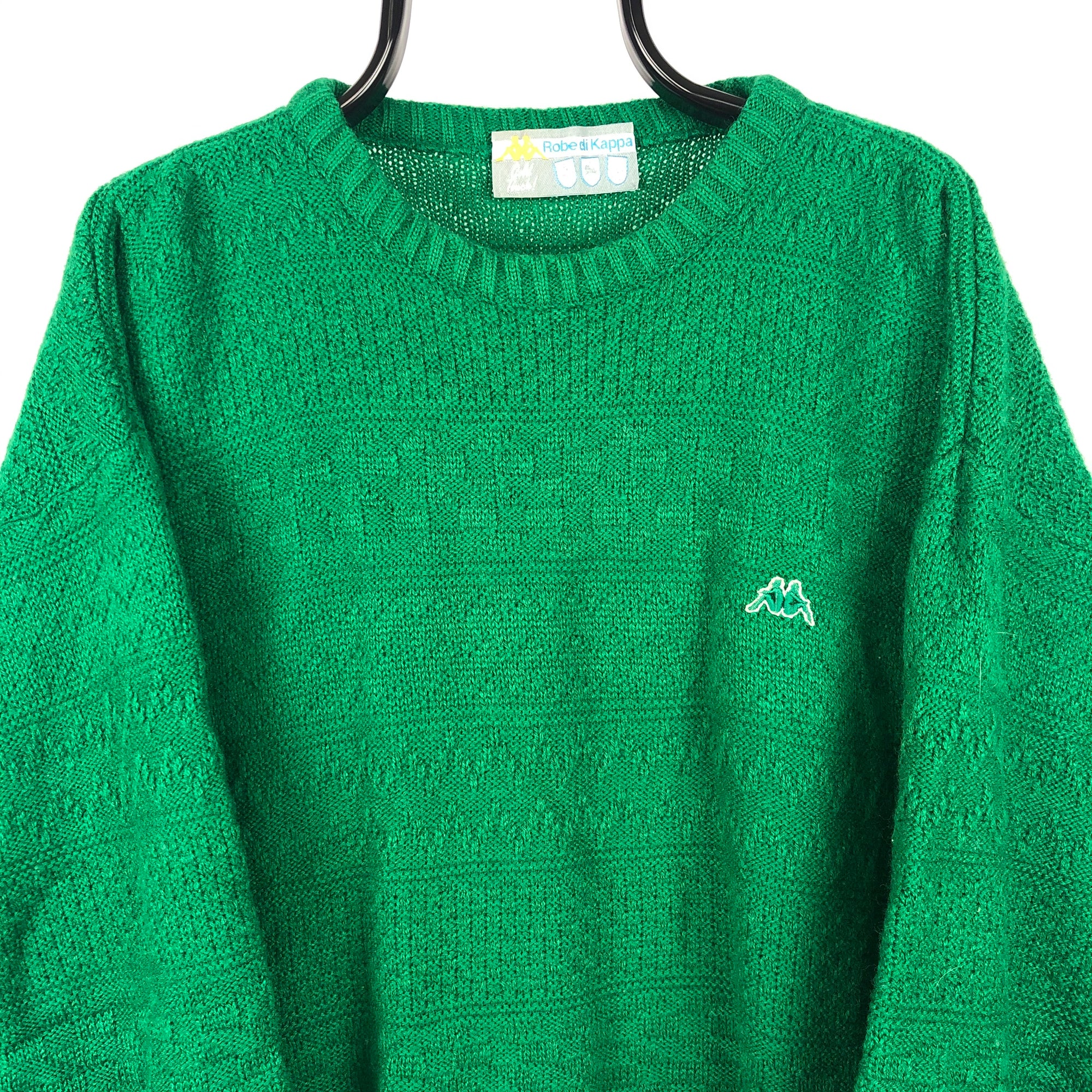 Vintage 80s Kappa Wool Sweatshirt in Green - Men's Large/Women's XL