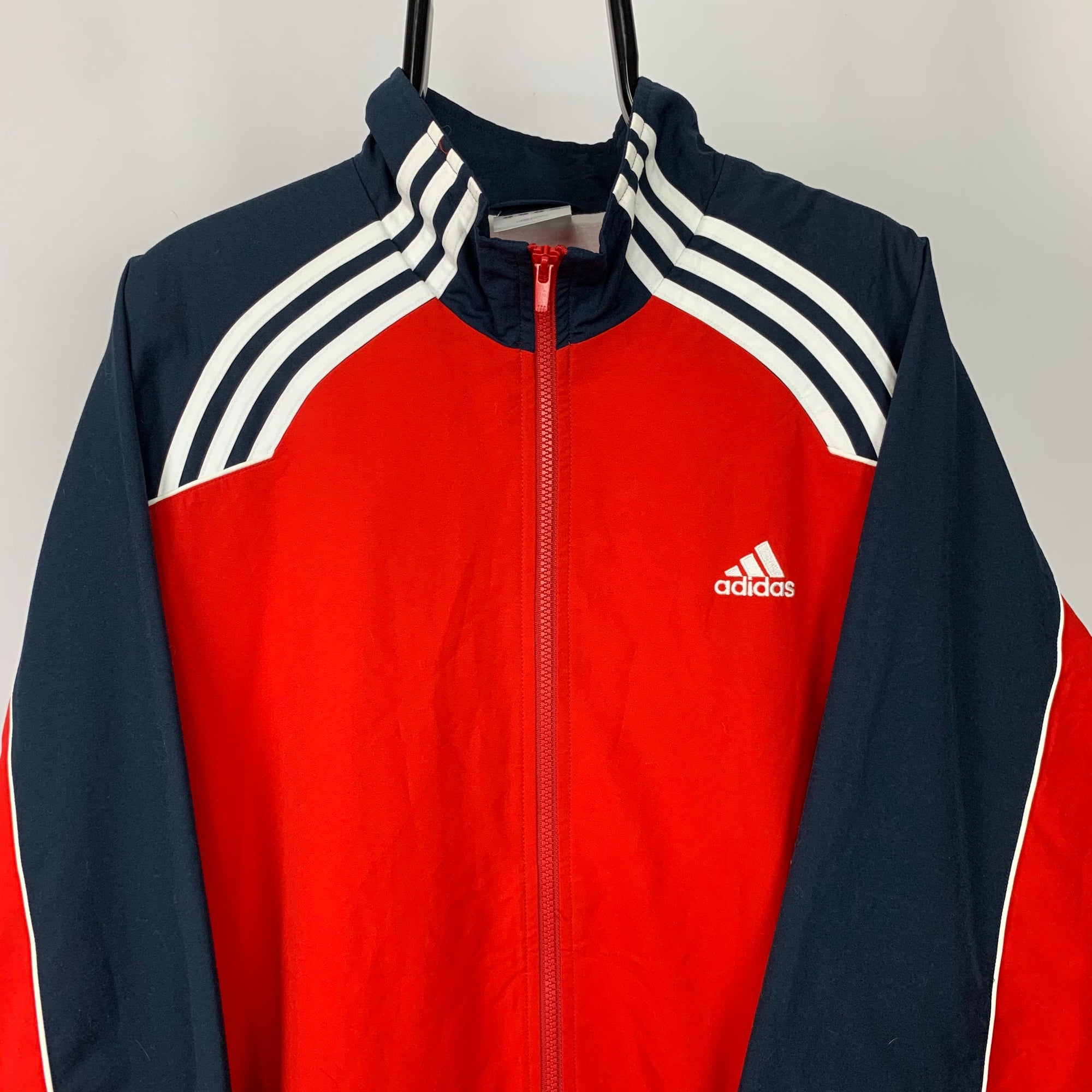 Vintage Adidas Track Jacket in Red/Navy - Men's XL/Women's XXL