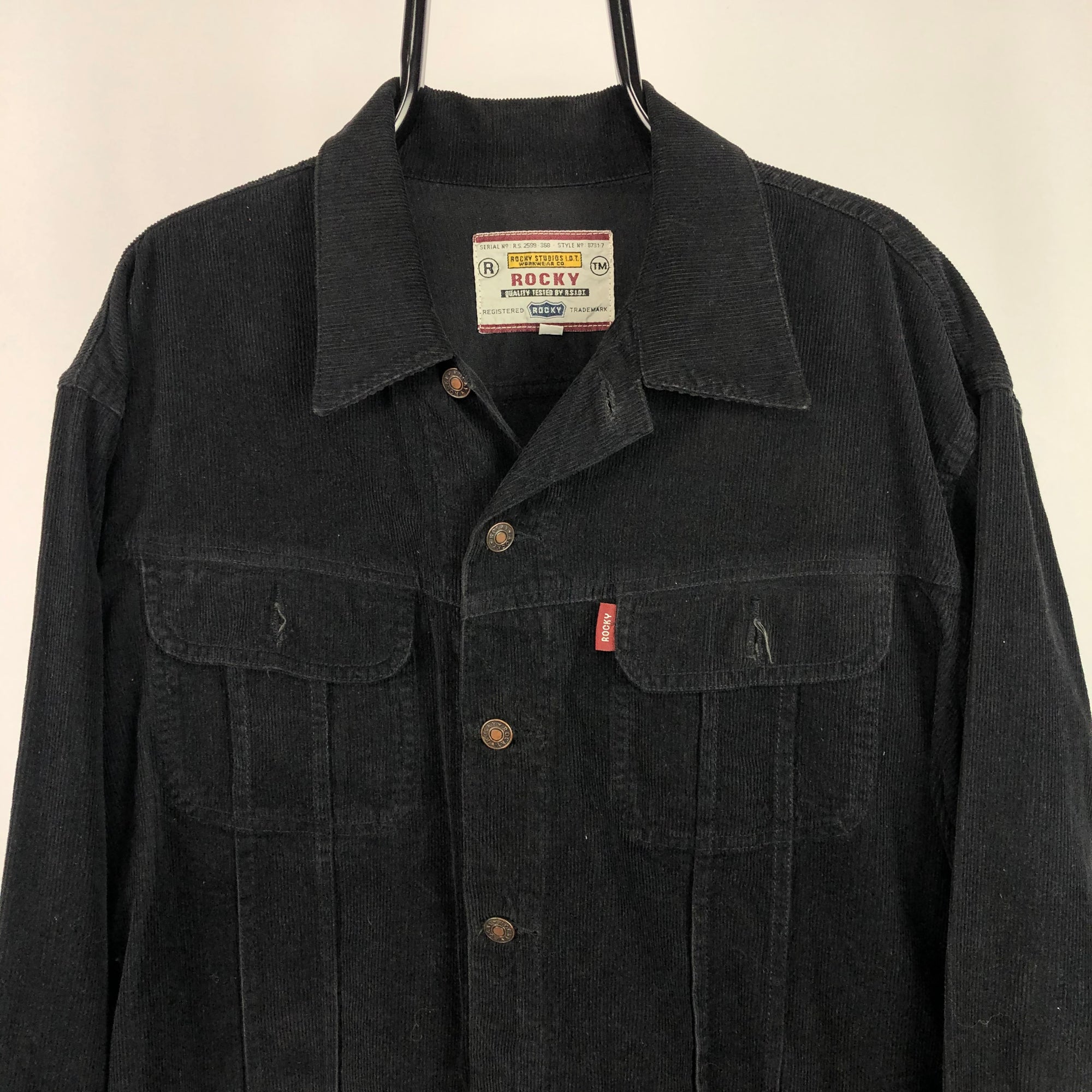 Vintage Corduroy Shirt in Black - Men's Medium/Women's Large