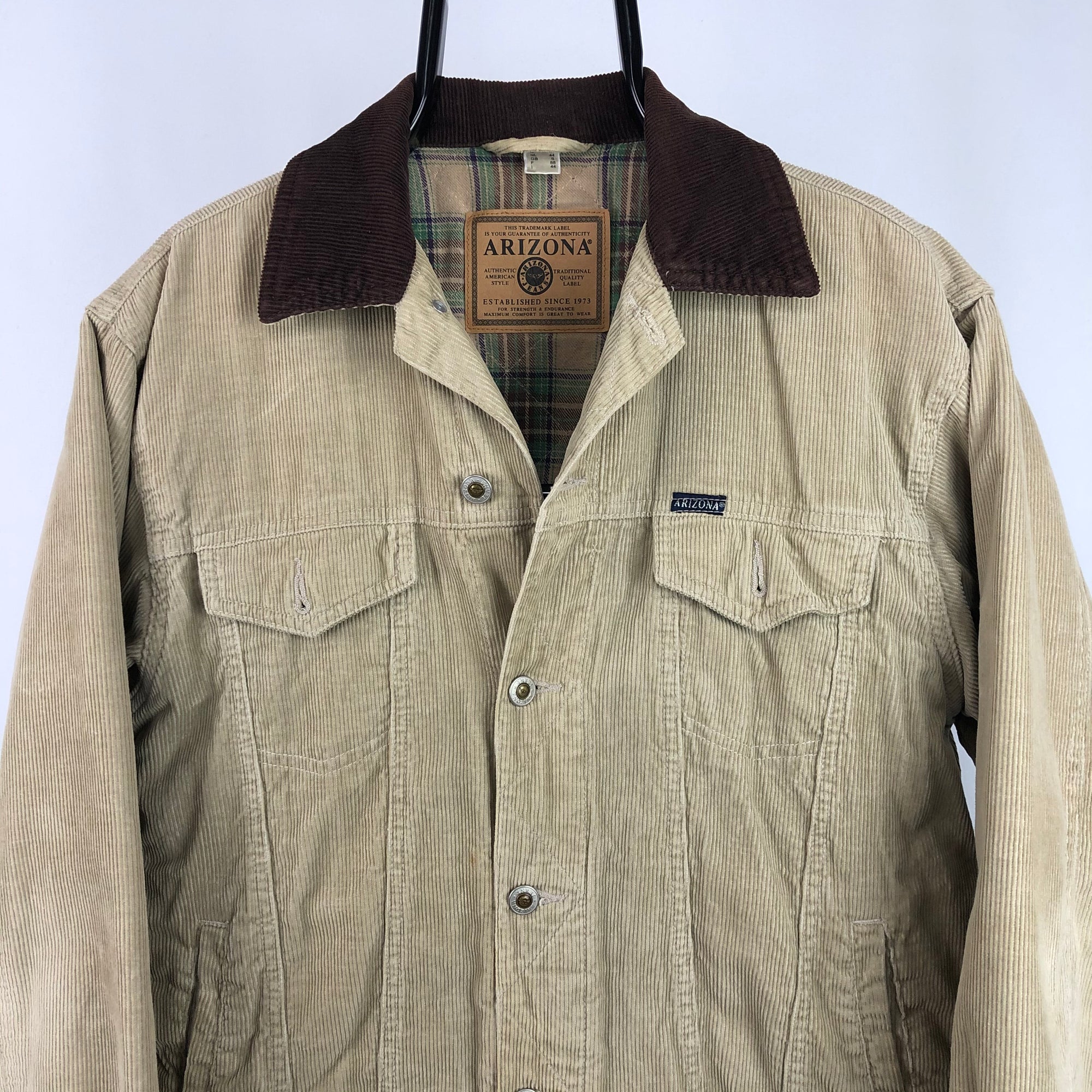 Vintage Plaid-Lined Corduroy Jacket - Men's Small/Women's Medium