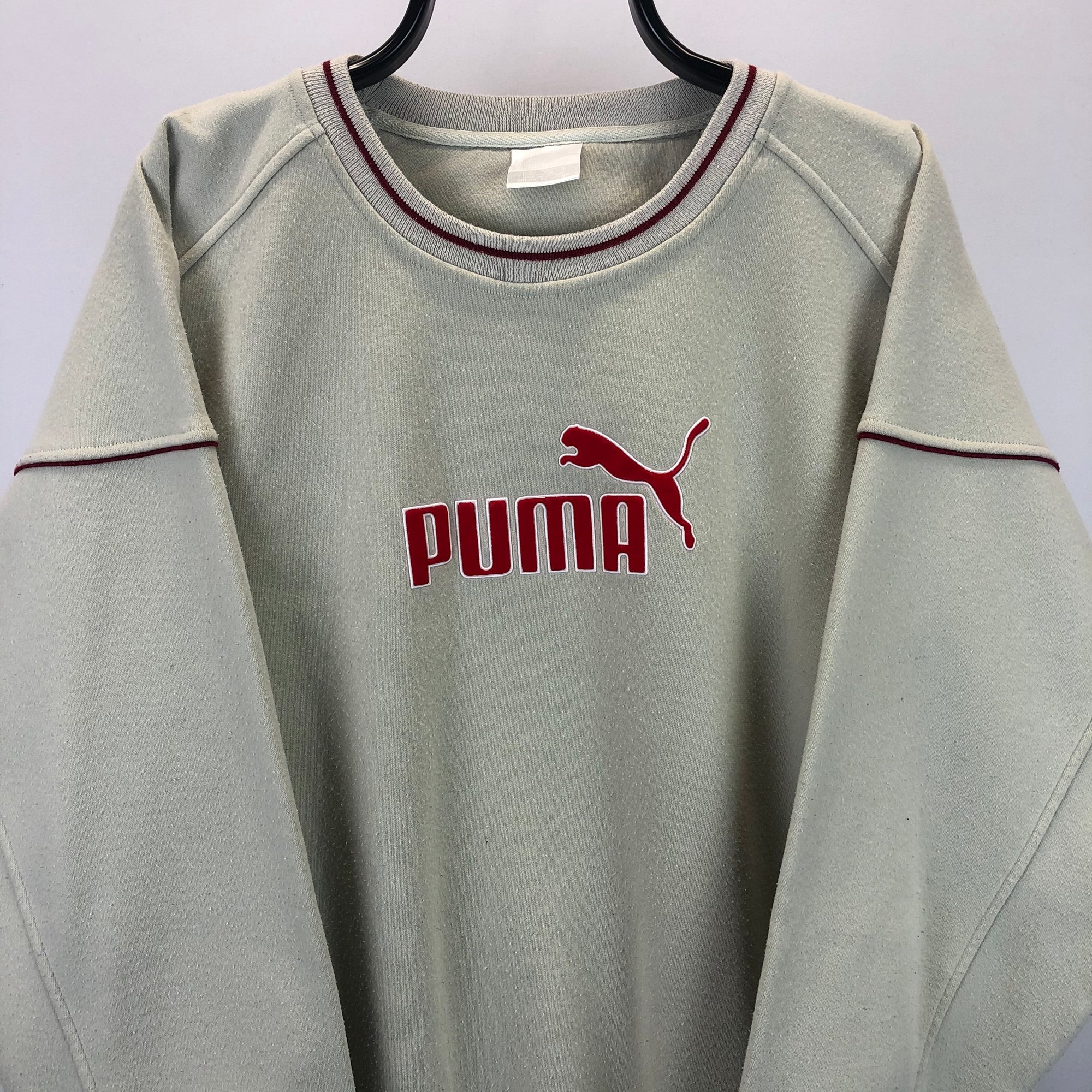 Vintage Puma Spellout Sweatshirt in Beige - Men’s Large/Women's XL