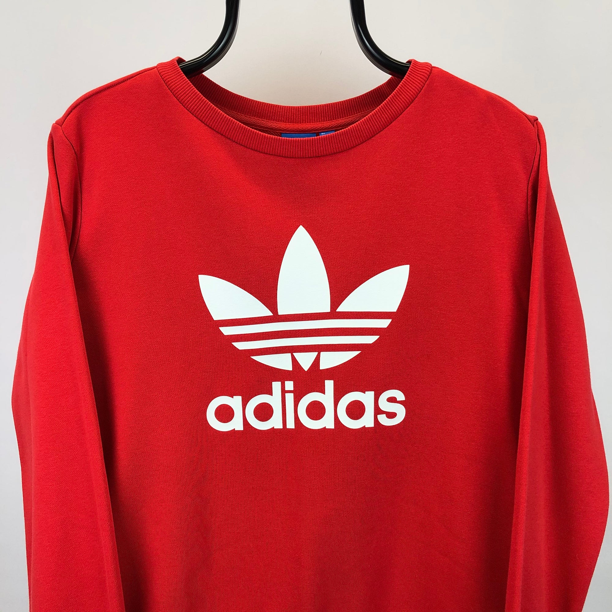 Adidas Spellout Sweatshirt in Red/White - Men's Medium/Women's Large