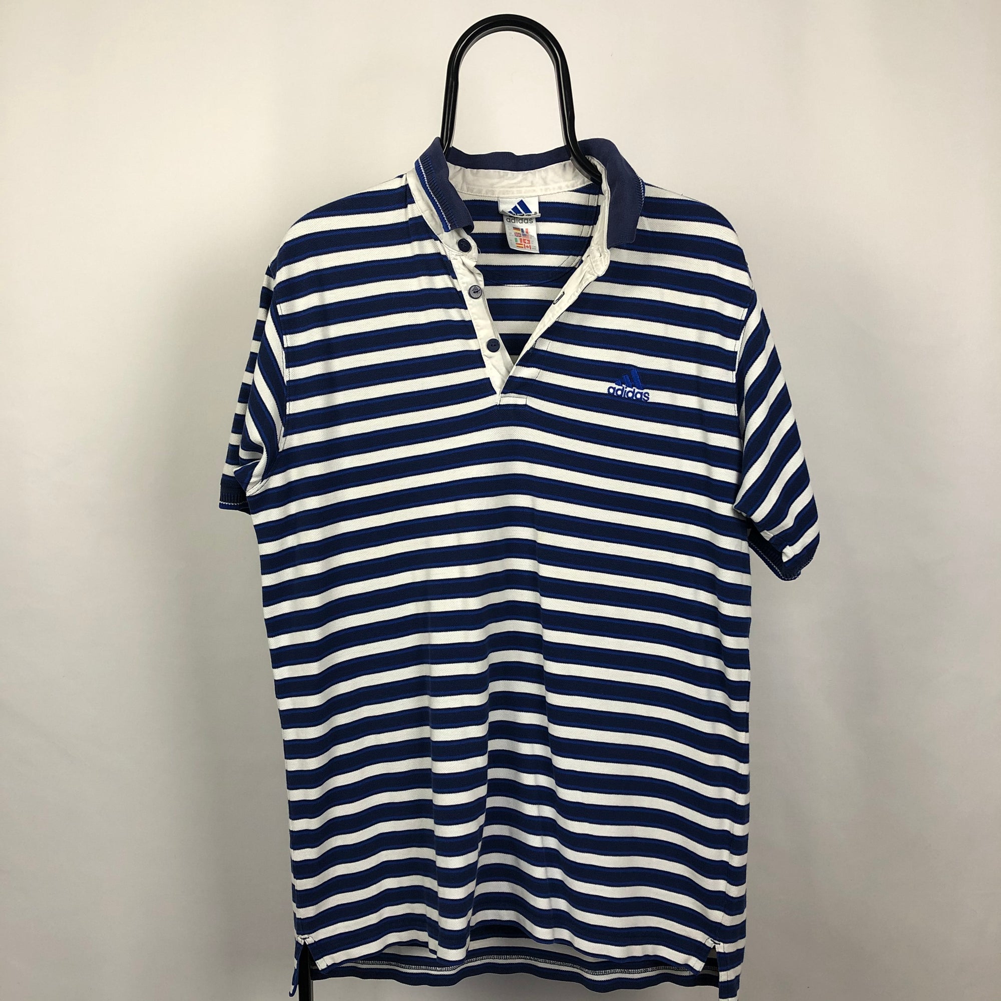 Adidas Striped Polo Shirt - Men's Large/Women's XL