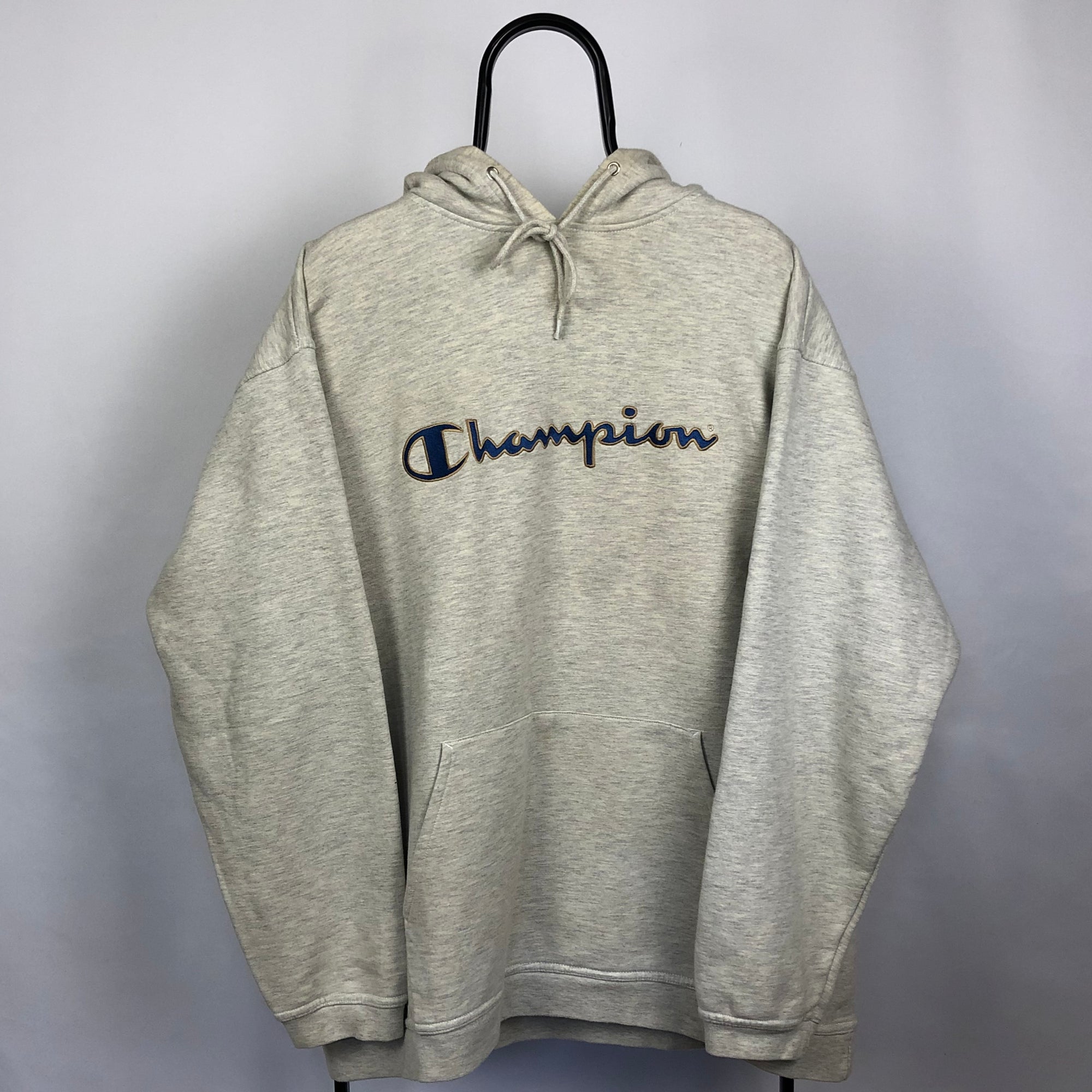 Vintage Champion Spellout Sweatshirt in Grey - Men's XL/Women's XXL