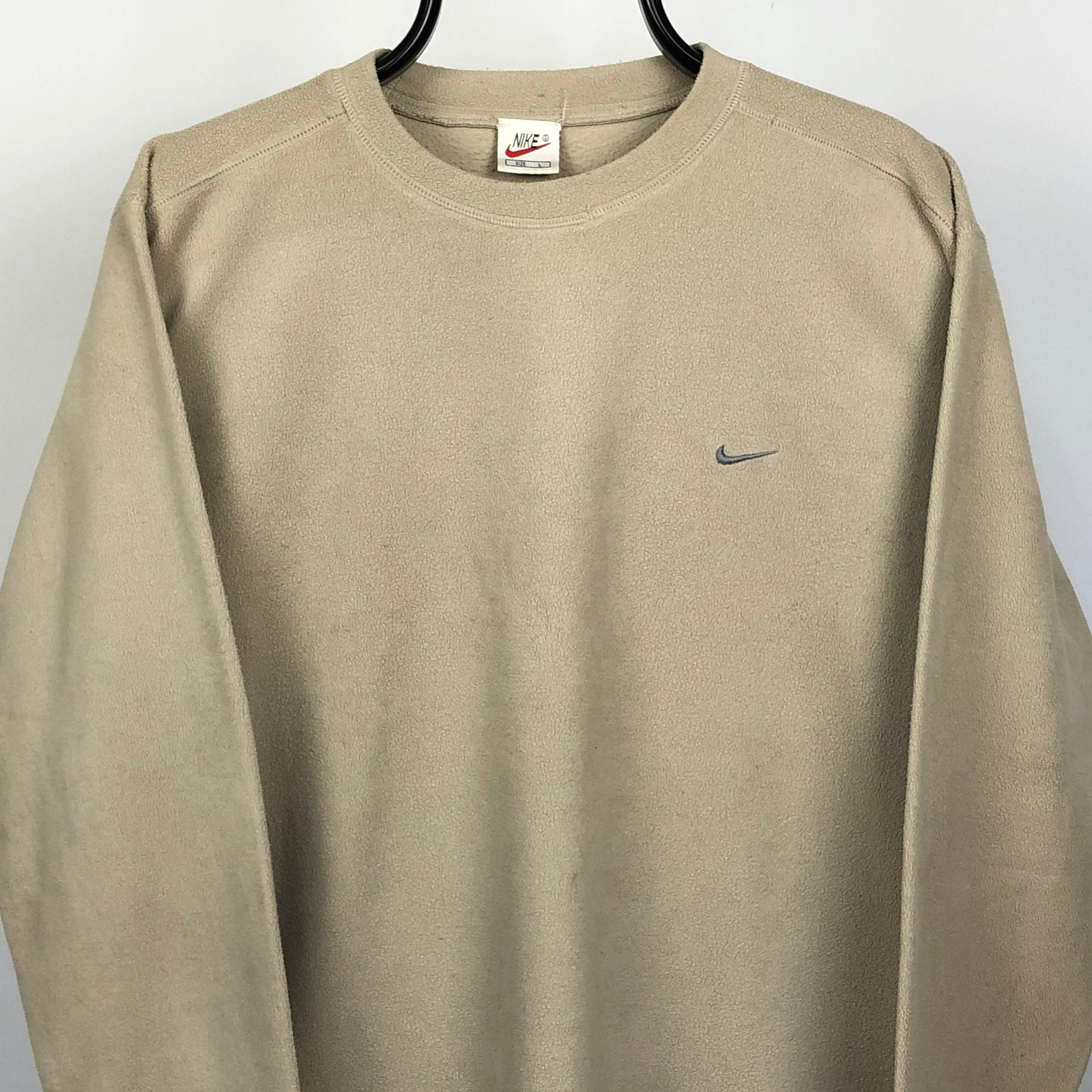 Vintage Nike Fleece Sweatshirt in Beige - Men's Medium/Women's Large