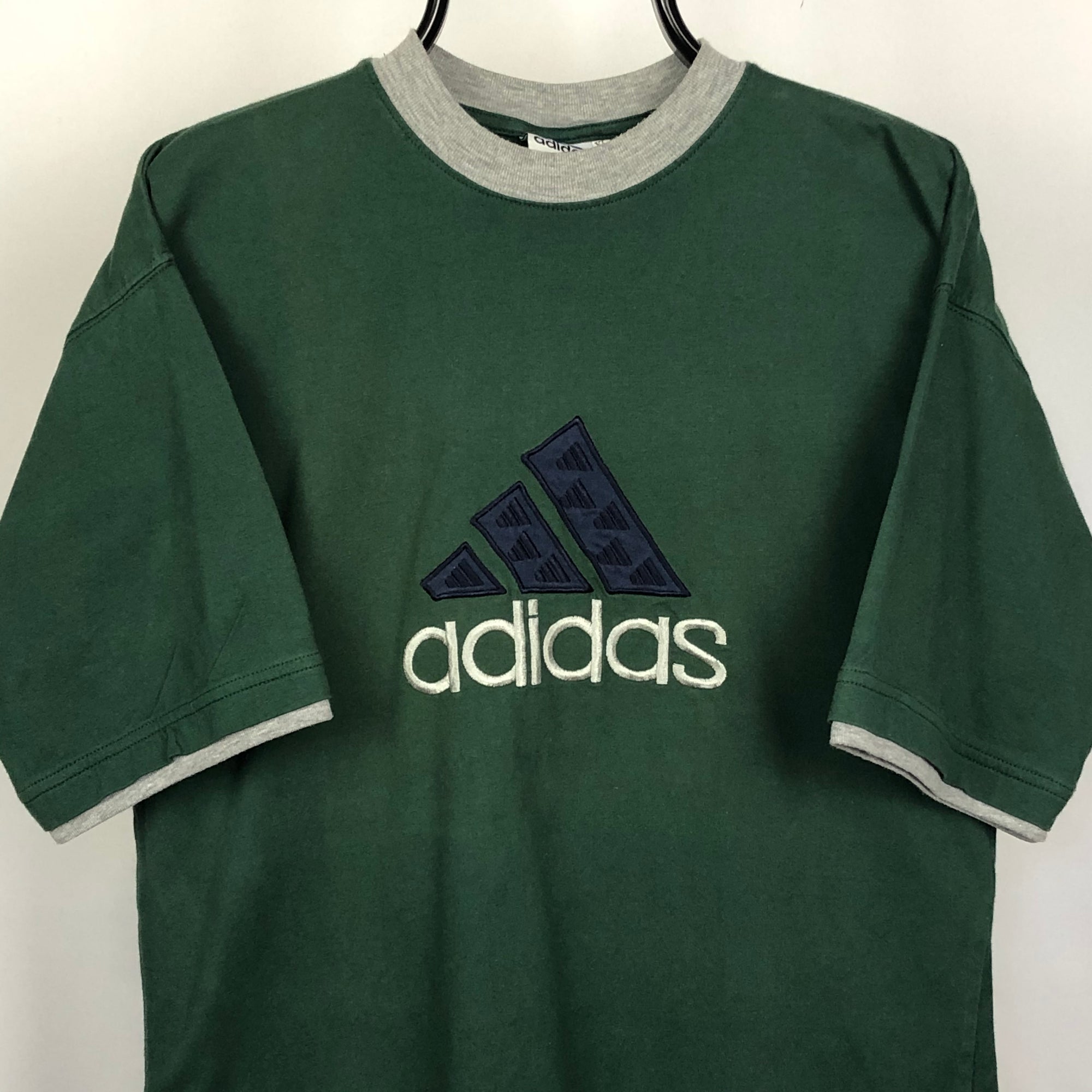 Vintage Adidas Spellout Tee in Green - Men's Large/Women's XL