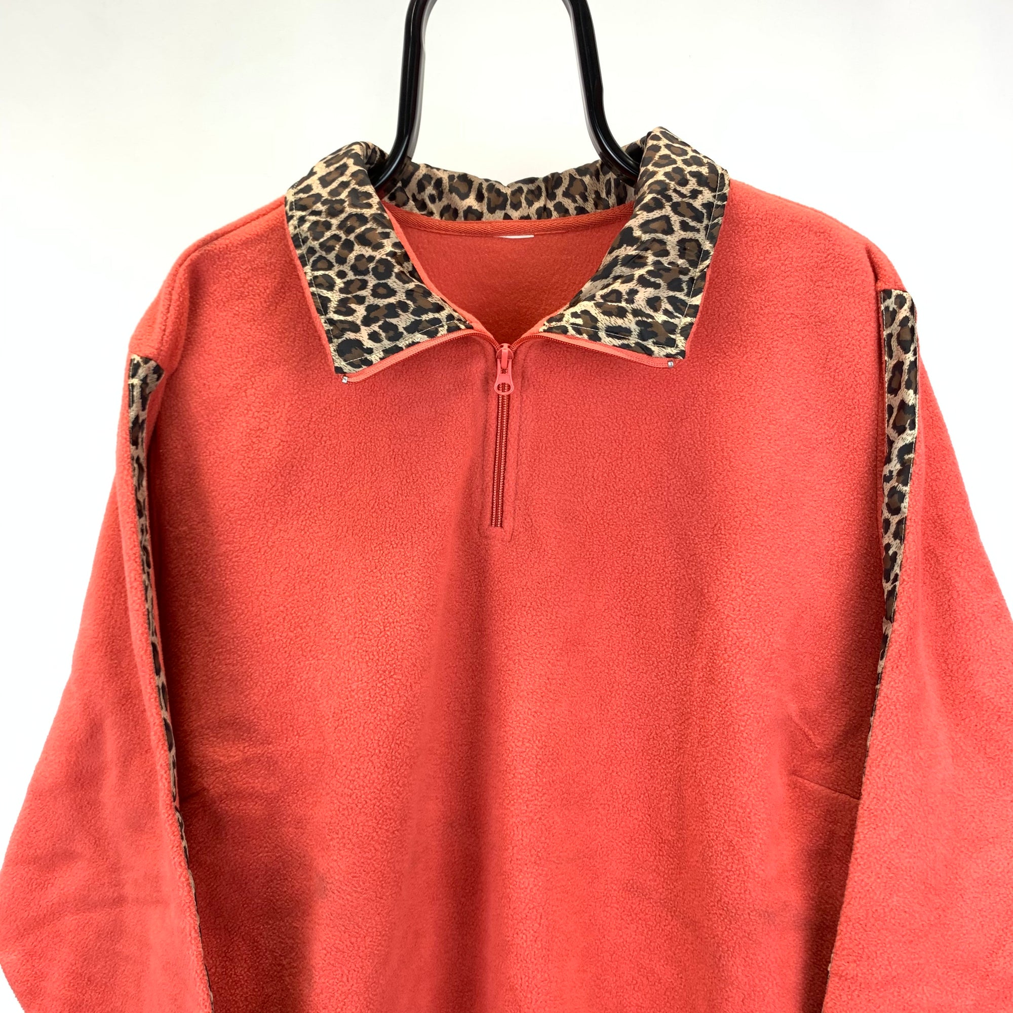 Y2K Leopard Print & Peach Fleece - Men's XL/Women's XXL