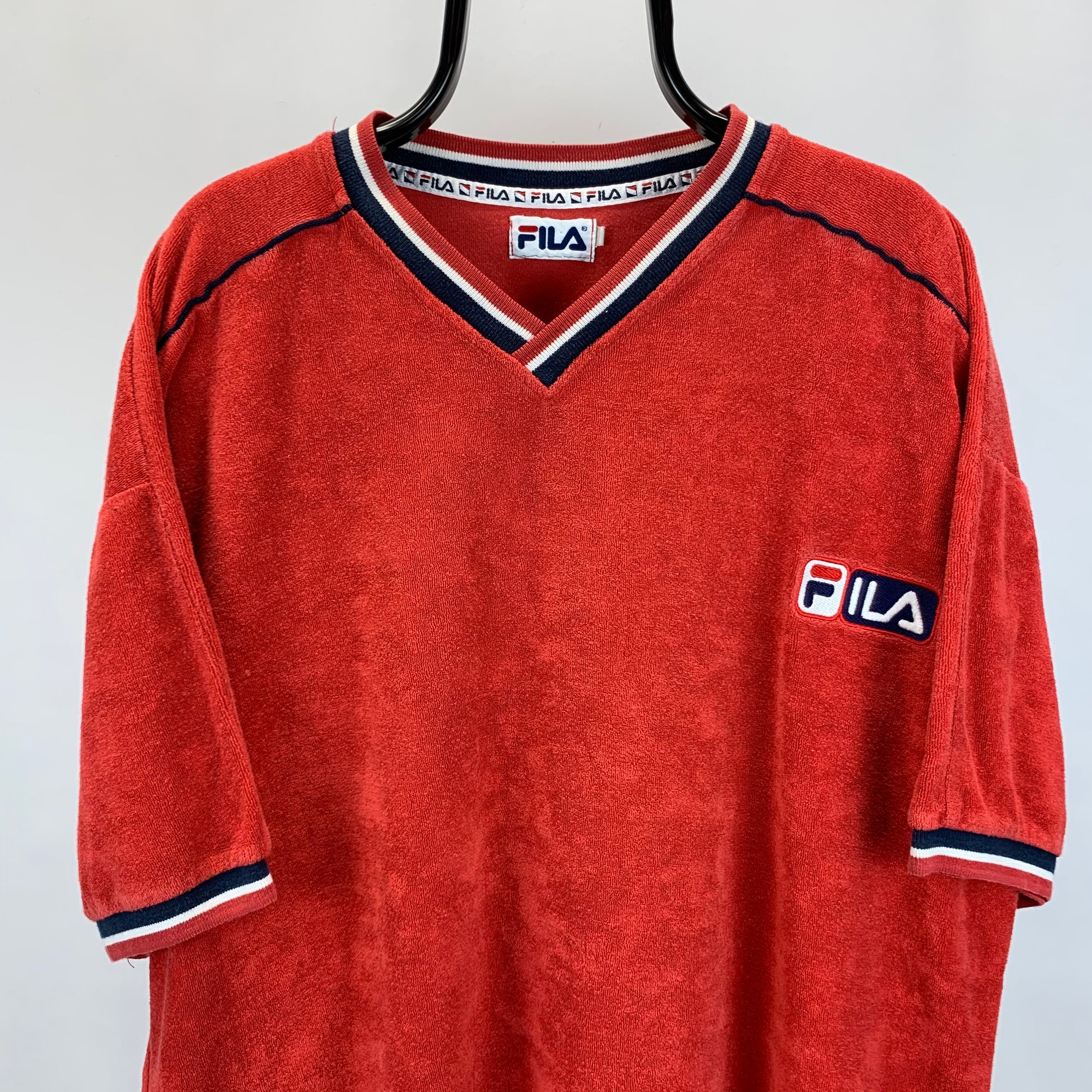 Vintage 90s Fila Terry Towel T-Shirt - Men's Large/Women's XL
