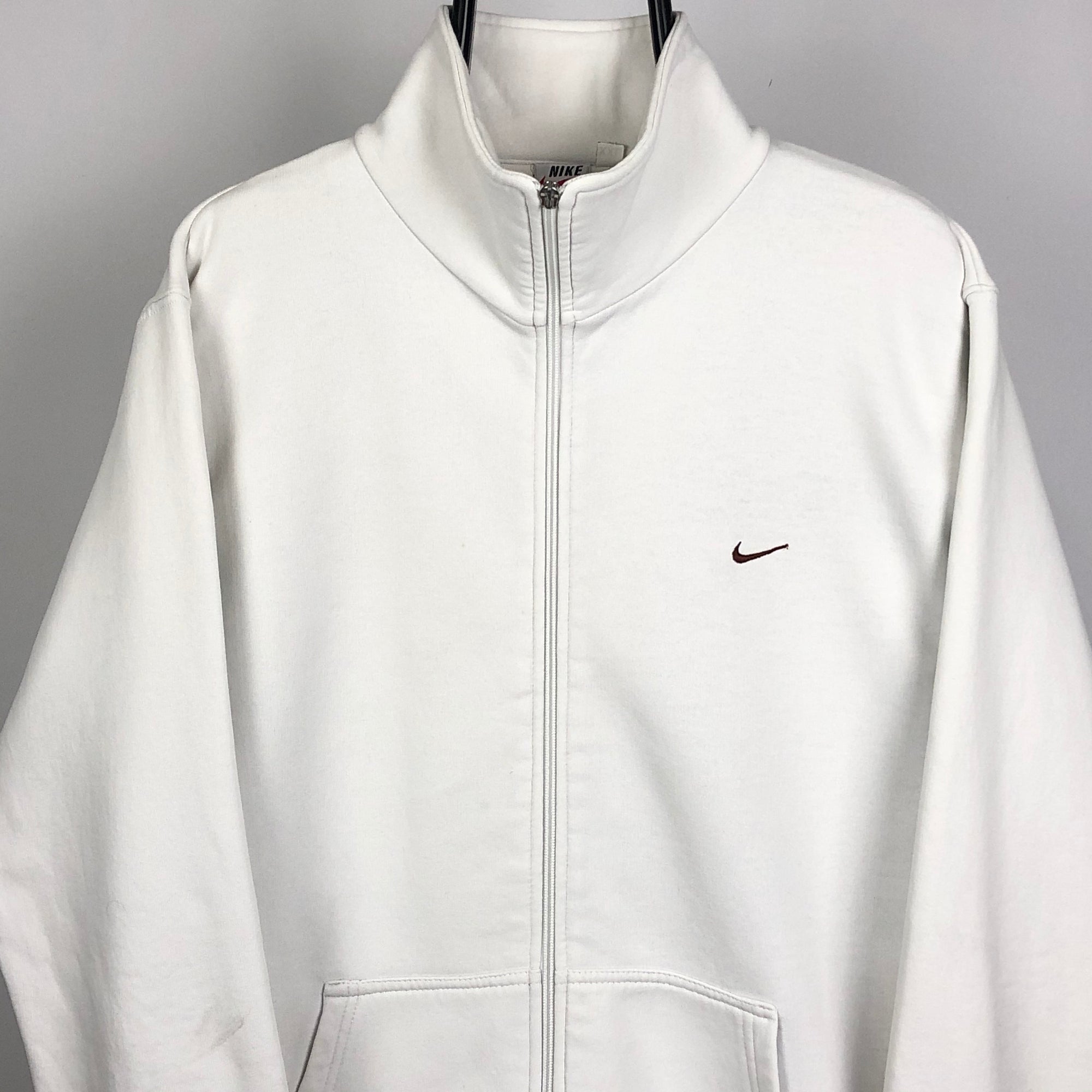 Nike Zip Up Sweatshirt in White - Men's Large/Women's XL
