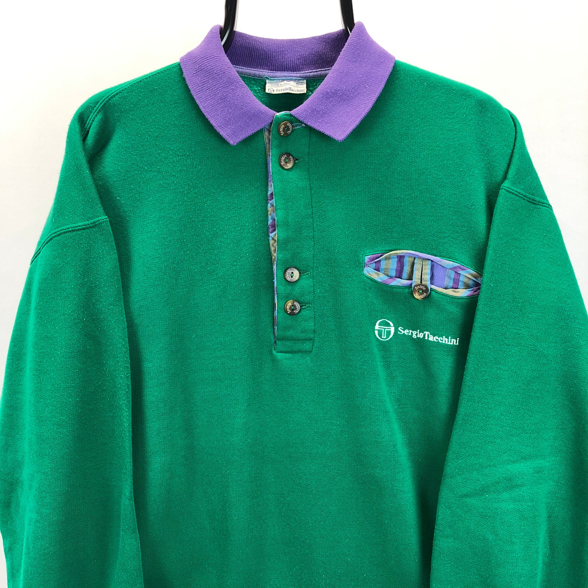 Vintage 90s Sergio Tacchini Collared Sweatshirt - Men's Small/Women's Medium