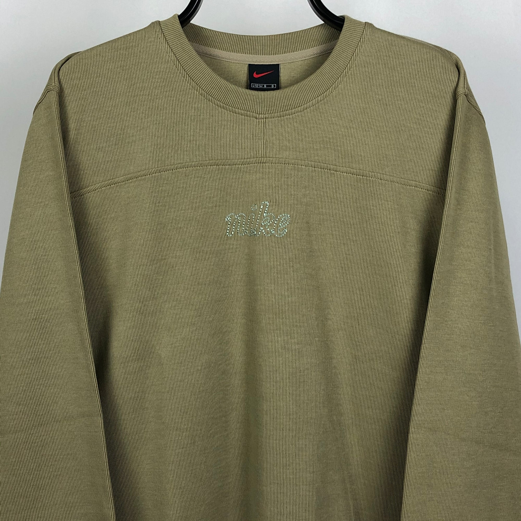 *DEADSTOCK* Nike Beige Spellout Sweatshirt - Men's Medium/Women's Large
