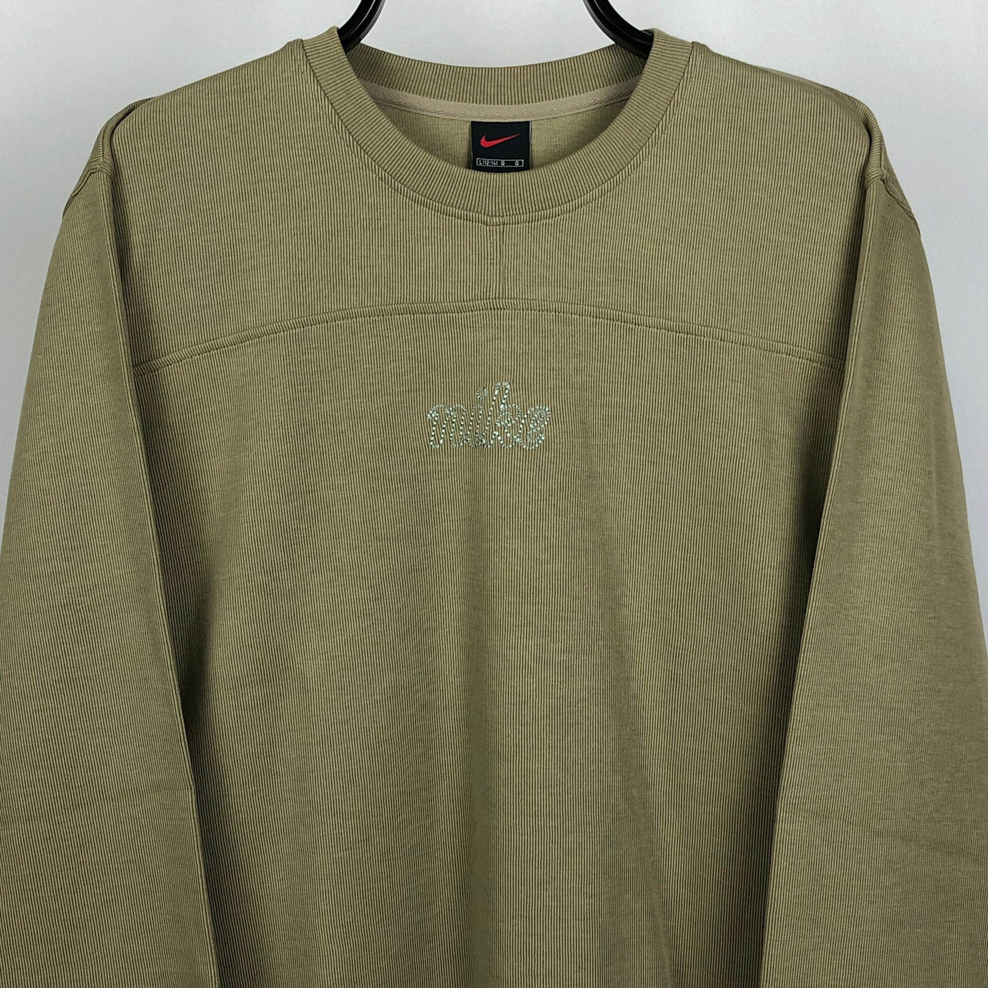 *DEADSTOCK* Nike Beige Spellout Sweatshirt - Men's Medium/Women's Large