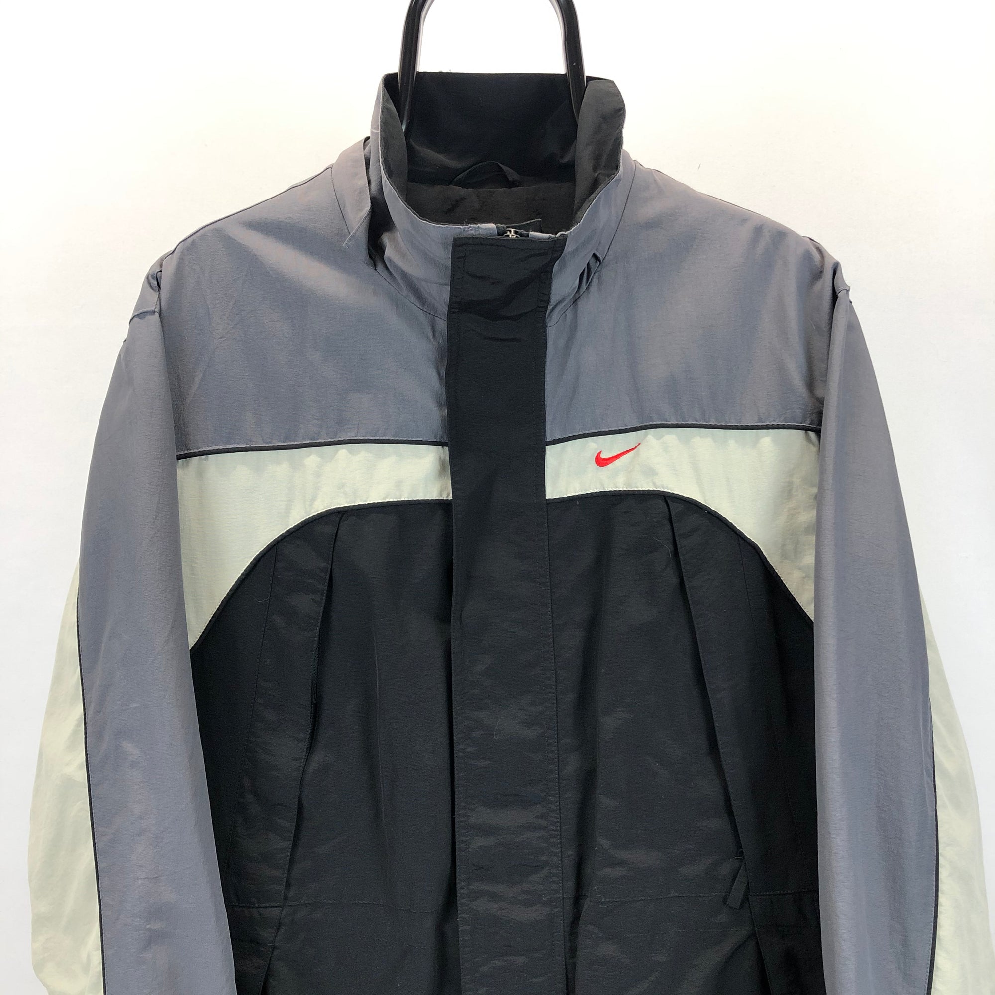 Vintage Nike Coat in Black/Stone/Grey - Men's Large/Women's XL