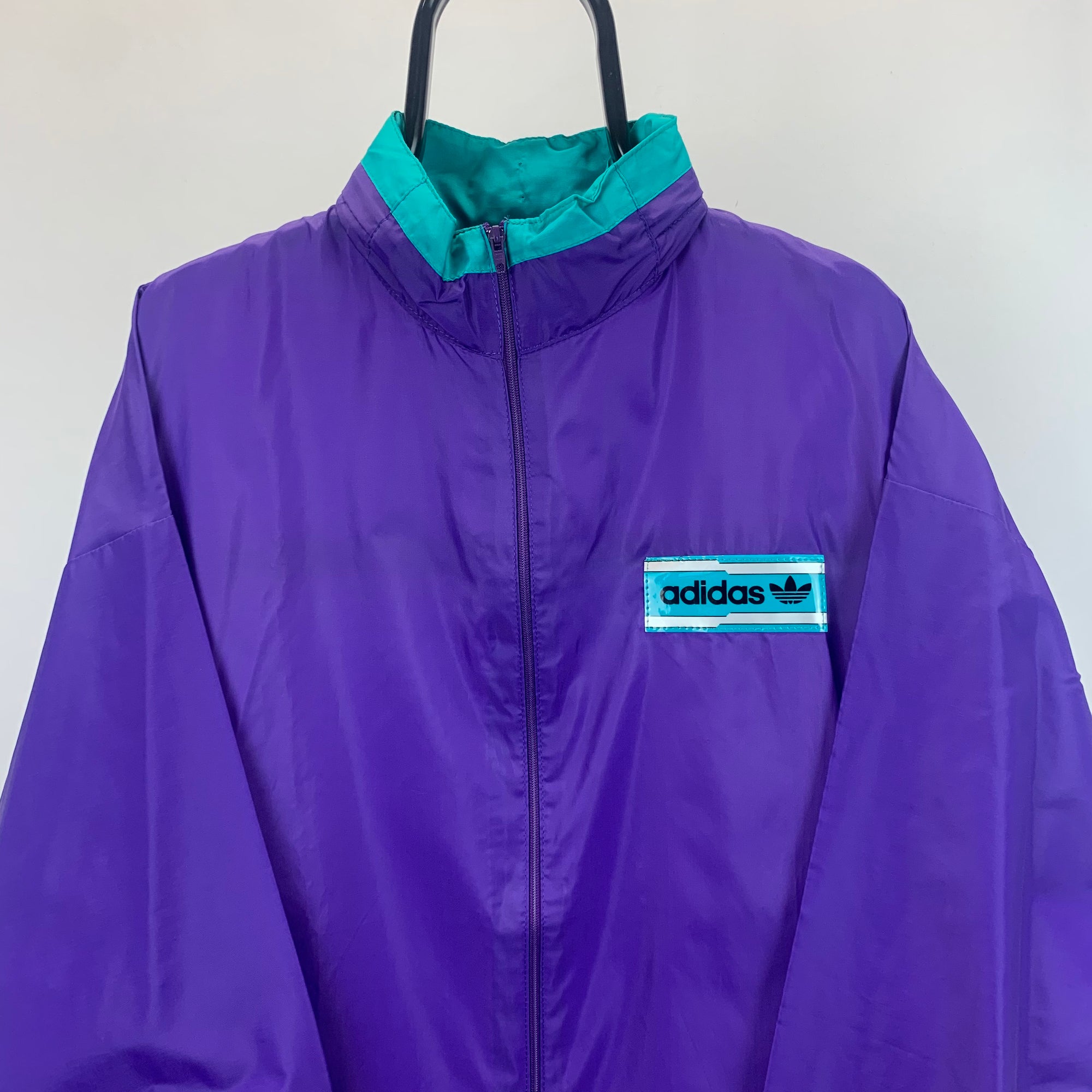 Vintage Adidas Rain Coat With Retractable Hood - Men's Medium/Women's Large