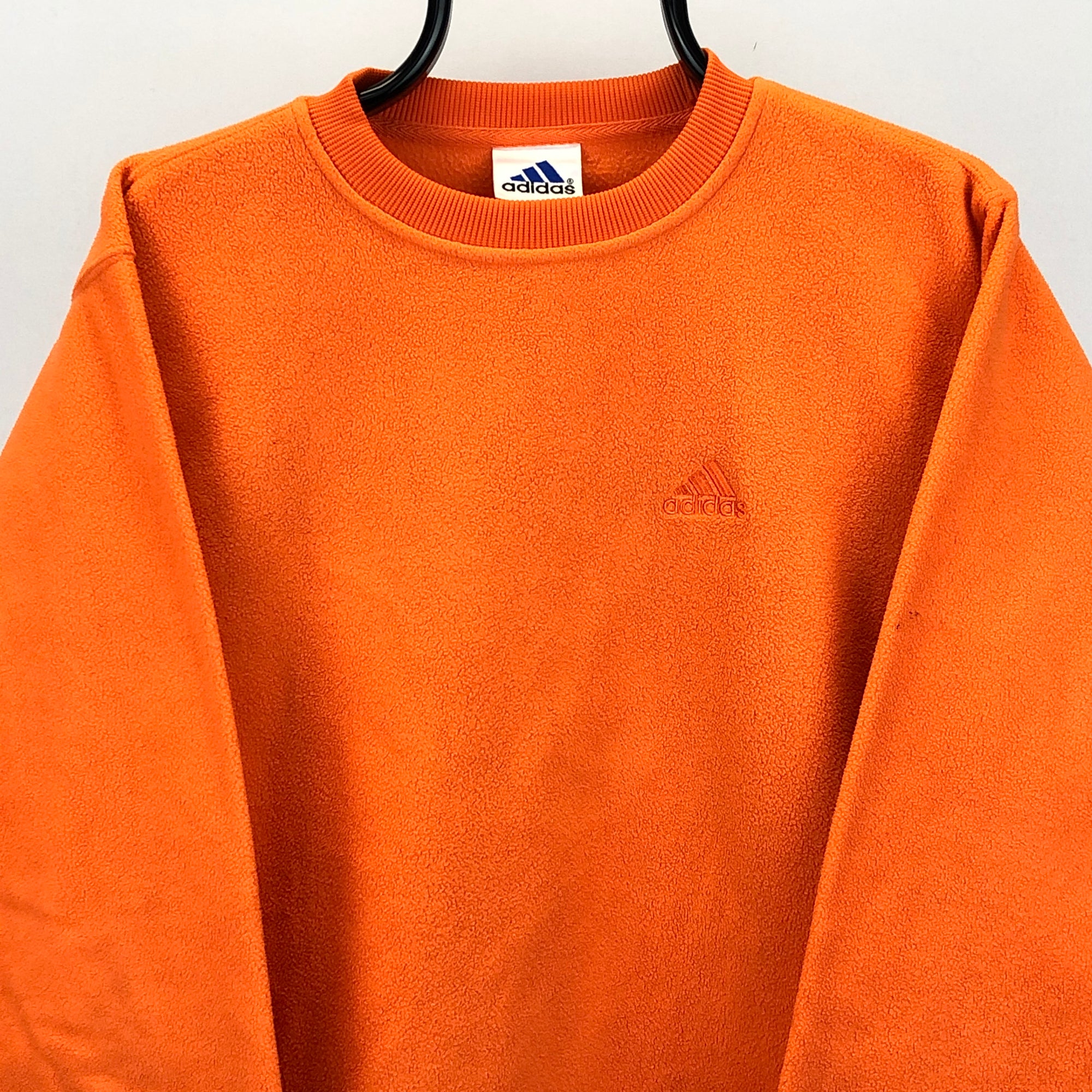 Vintage 90s Adidas Fleece Sweatshirt in Orange - Men's Medium/Women's Large