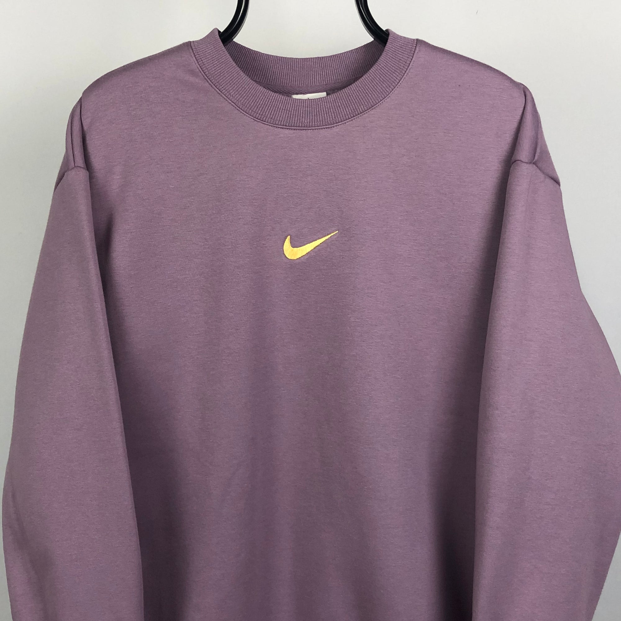 Nike Embroidered Swoosh Sweatshirt in Purple - Men's Medium/Women's Large