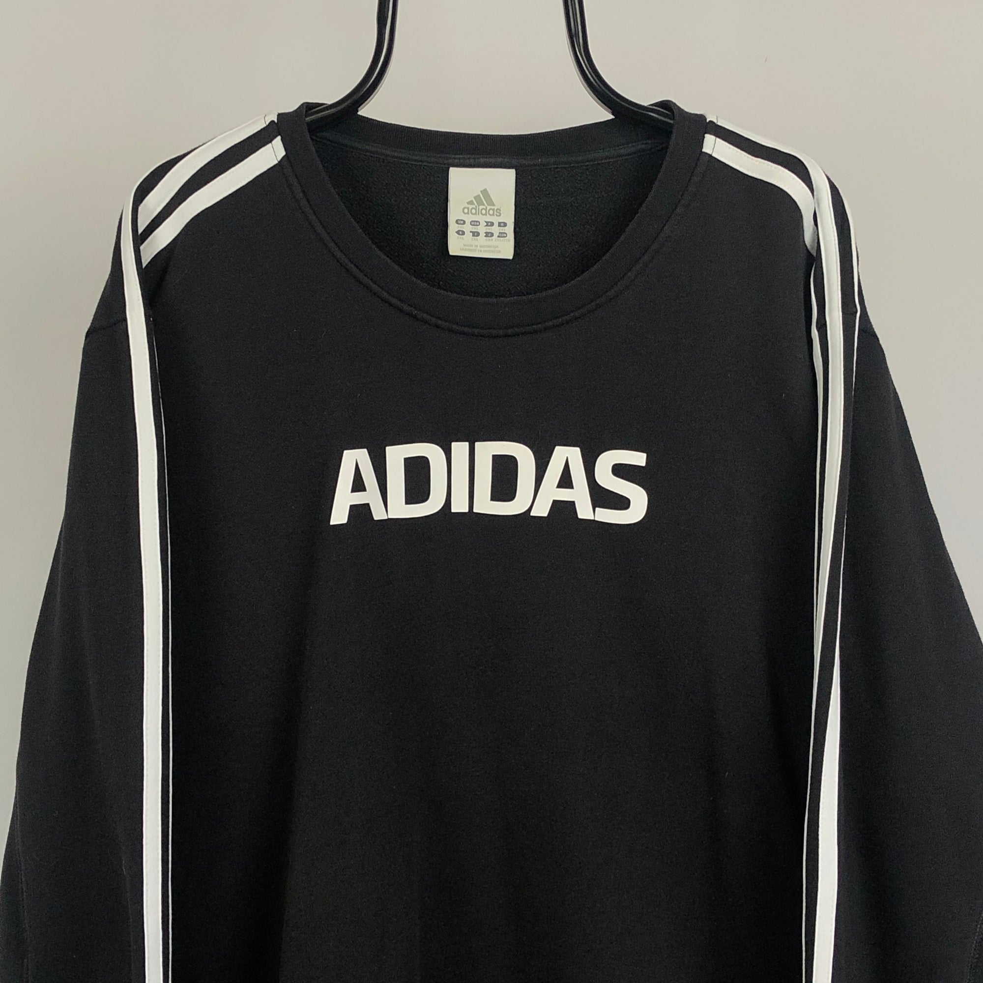 Vintage Adidas Spellout Sweatshirt in Black - Men's XXL/Women's XXXL