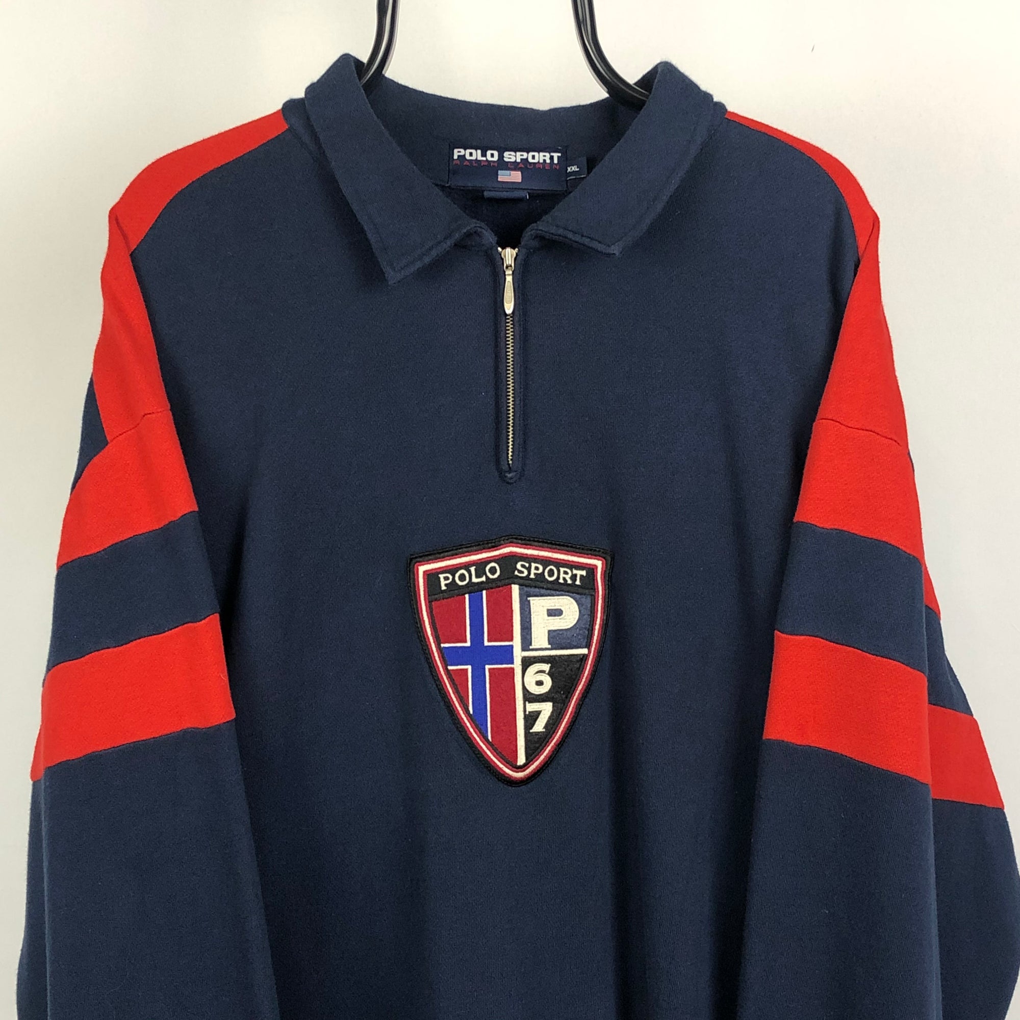 Vintage Polo Sport 1/4 Zip Sweatshirt - Men's XXL/Women's XXXL