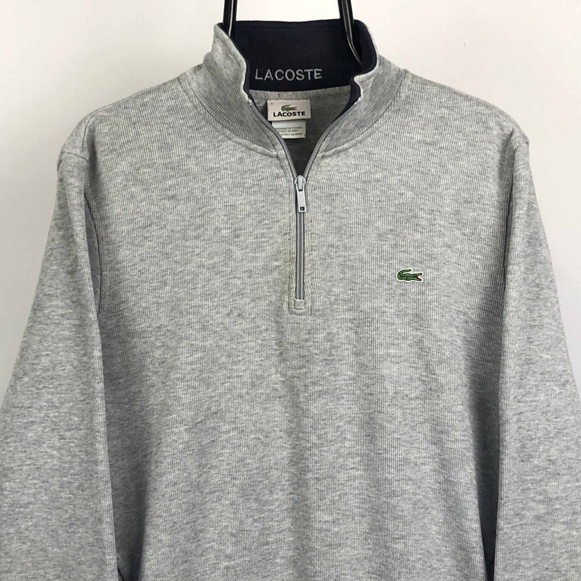 Lacoste 1/4 Zip Sweatshirt in Grey - Men's Medium/Women's Large