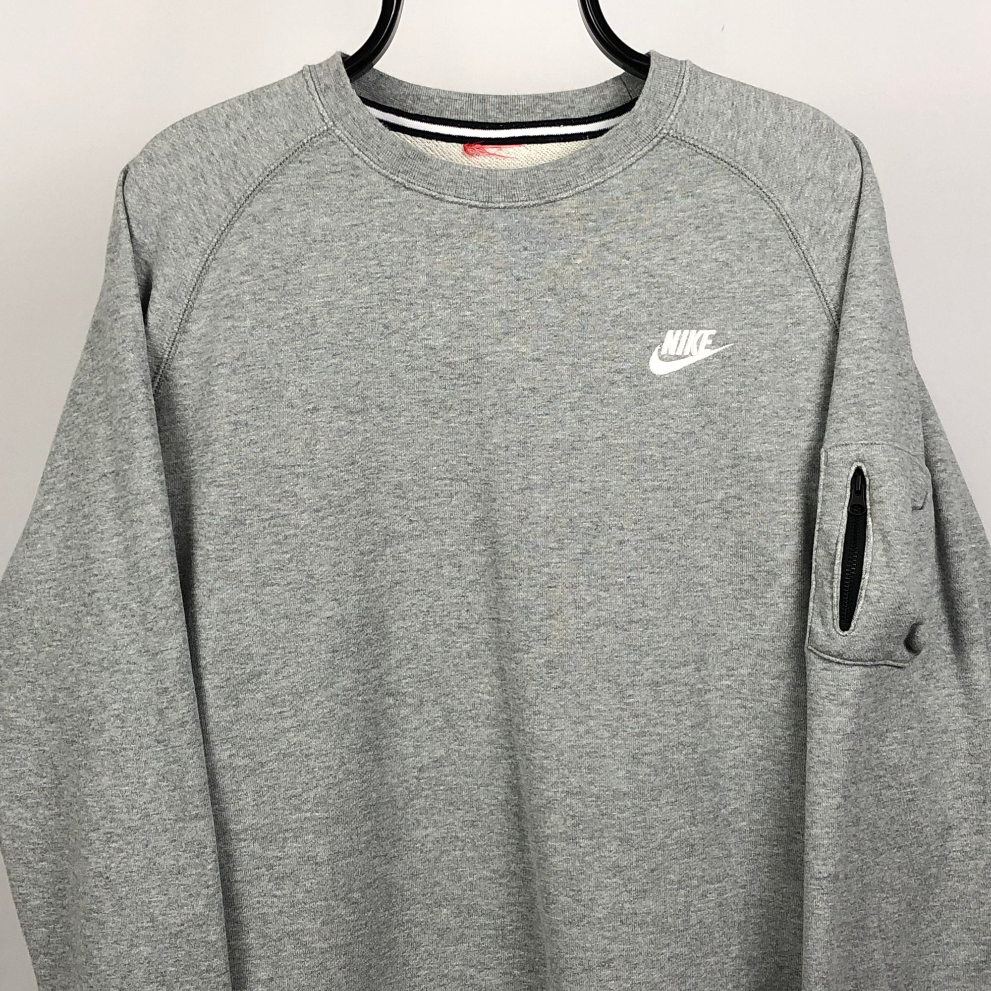 Nike Embroidered Small Logo Sweatshirt in Grey - Men's Large/Women's XL