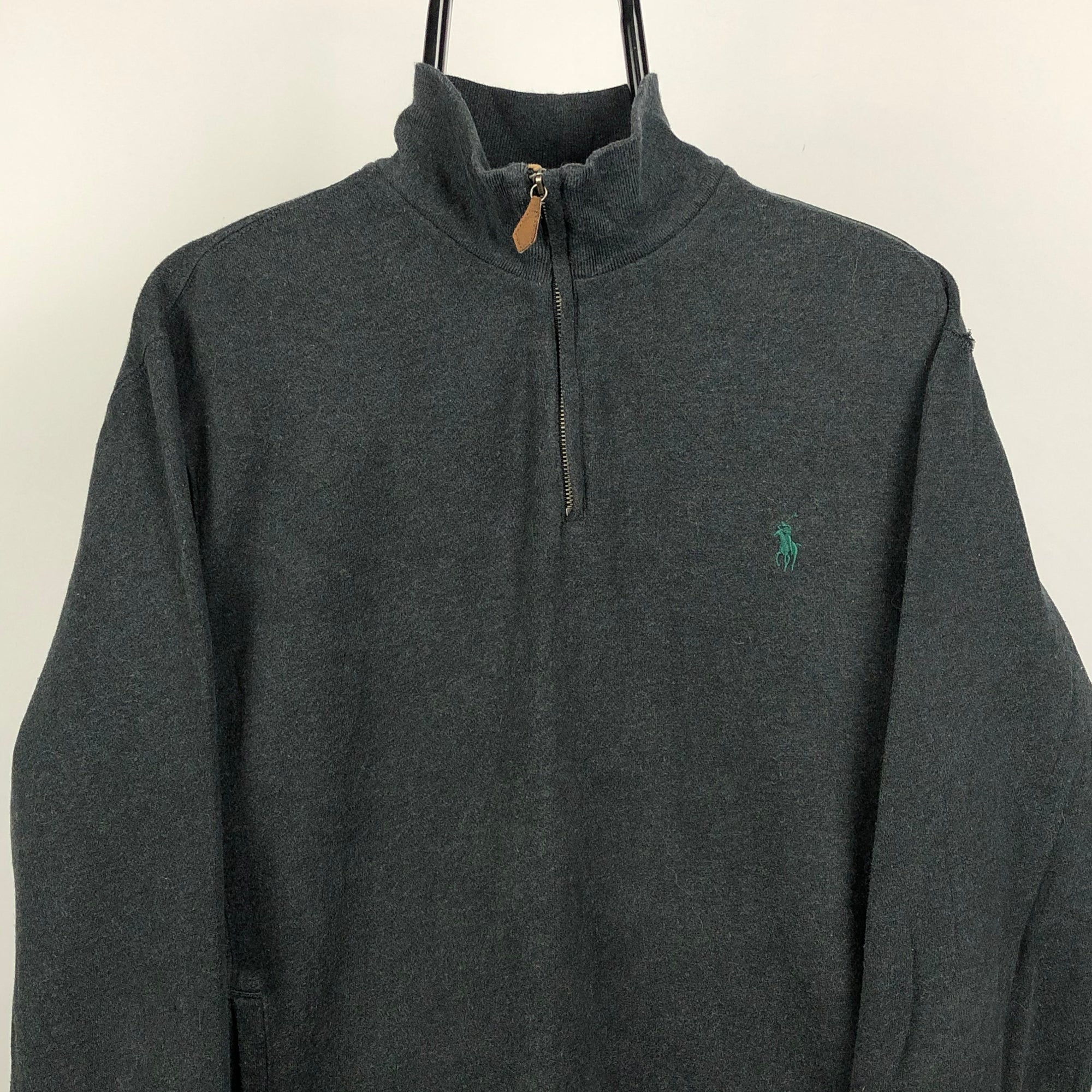 Polo 1/4 Zip Sweatshirt in Charcoal - Men's Medium/Women's Large