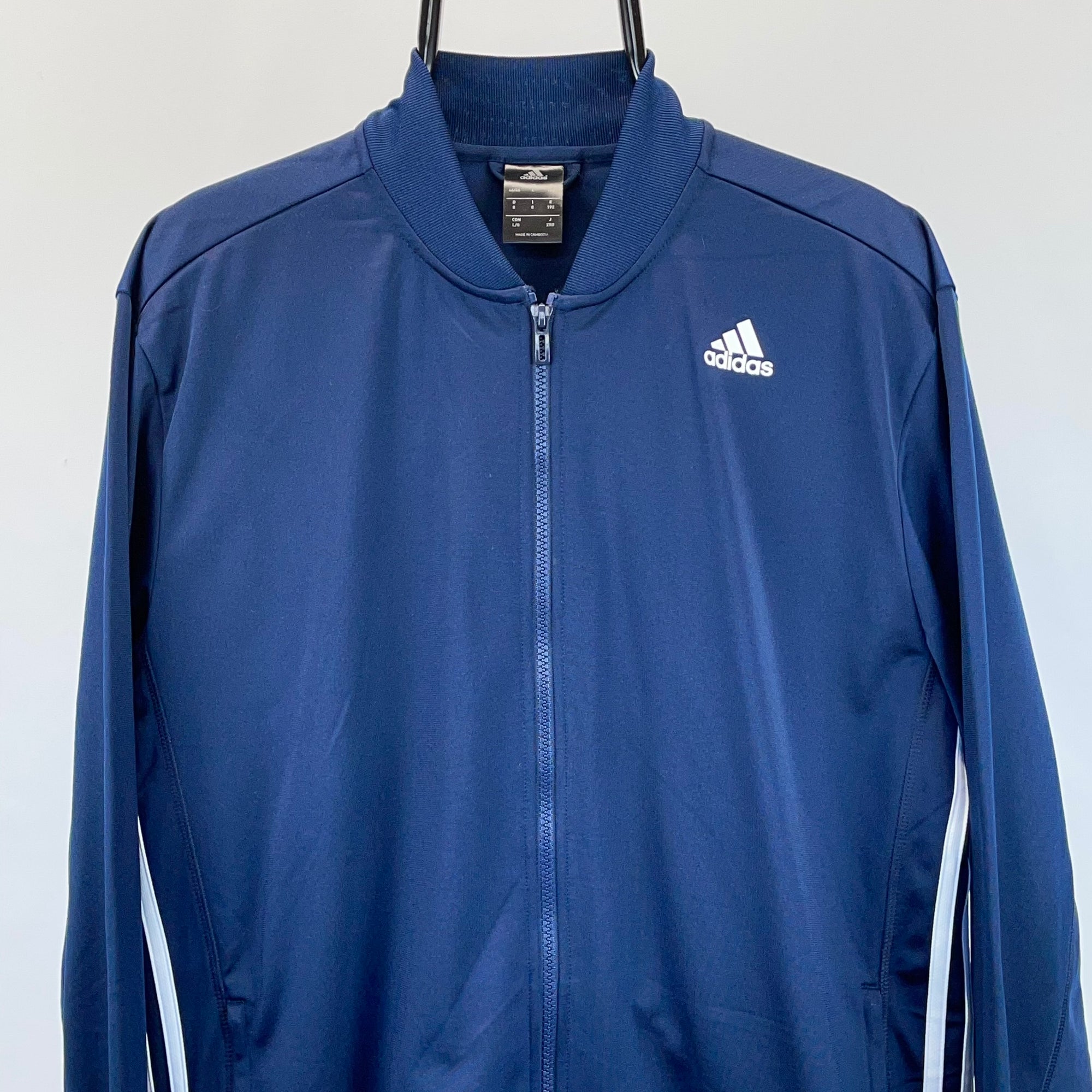 ADIDAS TRACK JACKET IN NAVY - MEN'S LARGE/WOMEN'S XL
