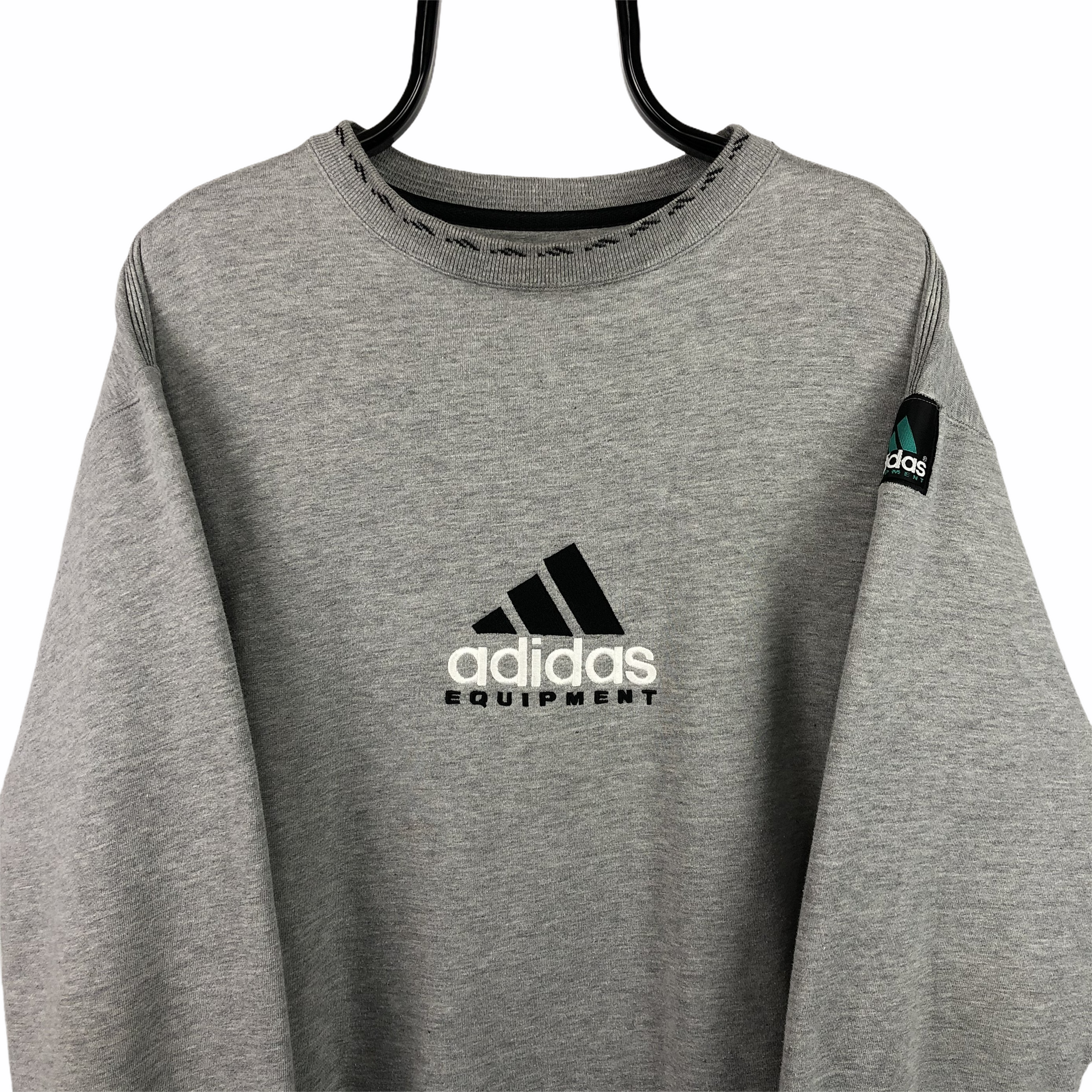 Vintage 90s Adidas Equipment Sweatshirt in Grey - Men's XL/Women's XXL