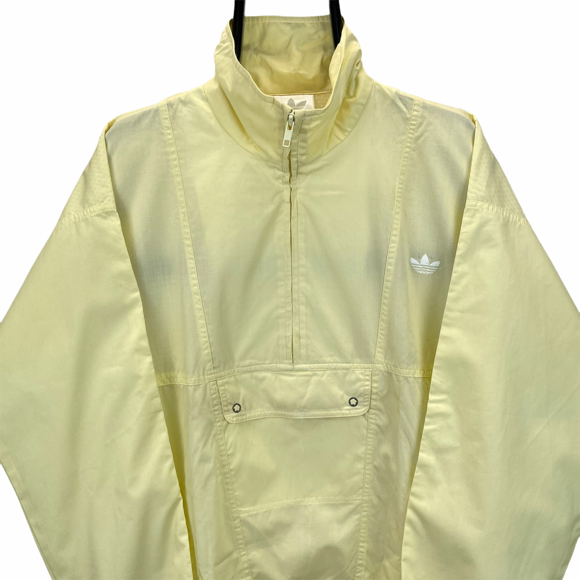 Vintage 90s Adidas Half Zip Track Jacket in Lemon Yellow - Men's Medium/Women's Large