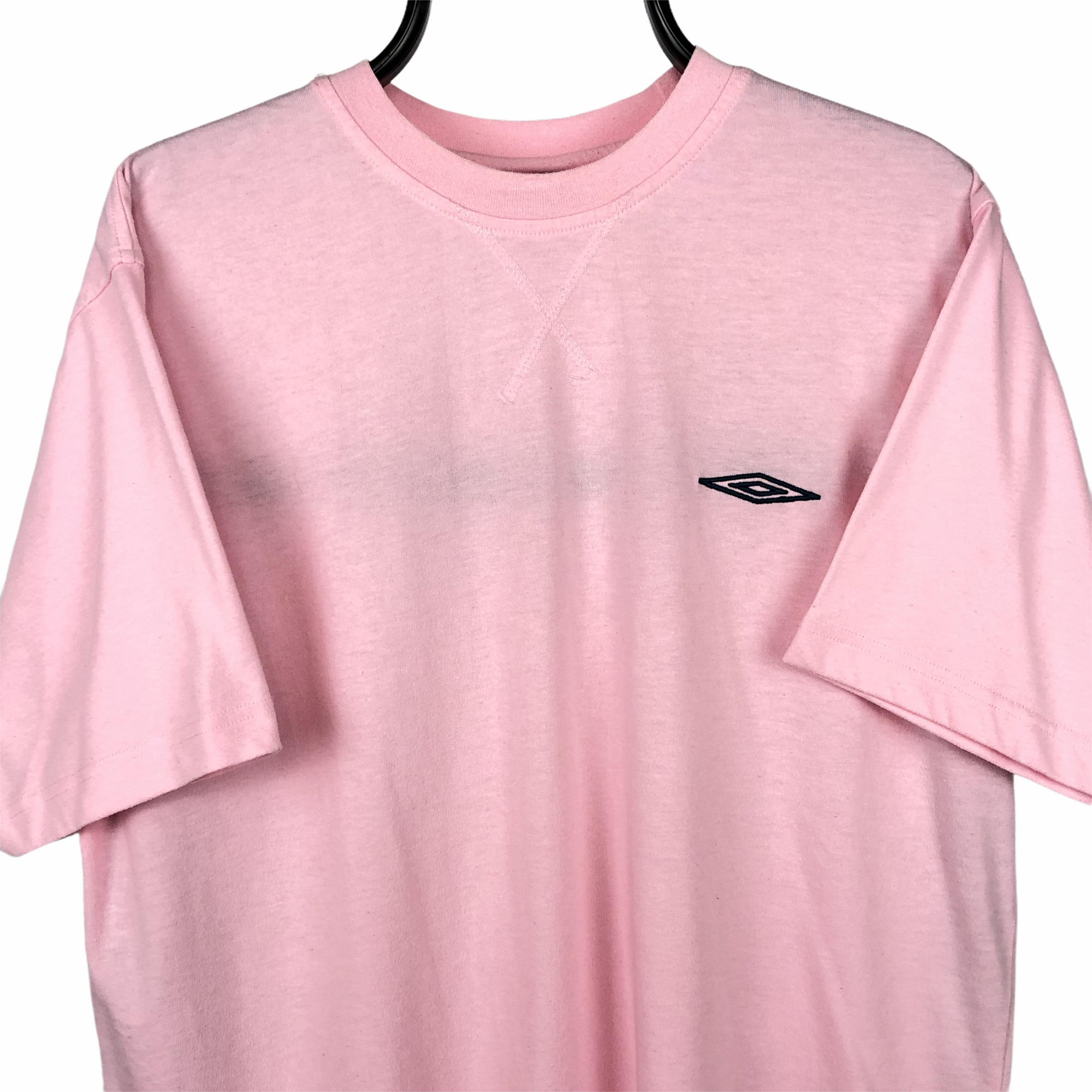 Vintage Umbro Embroidered Small Logo Tee in Pink - Men's Large/Women's XL