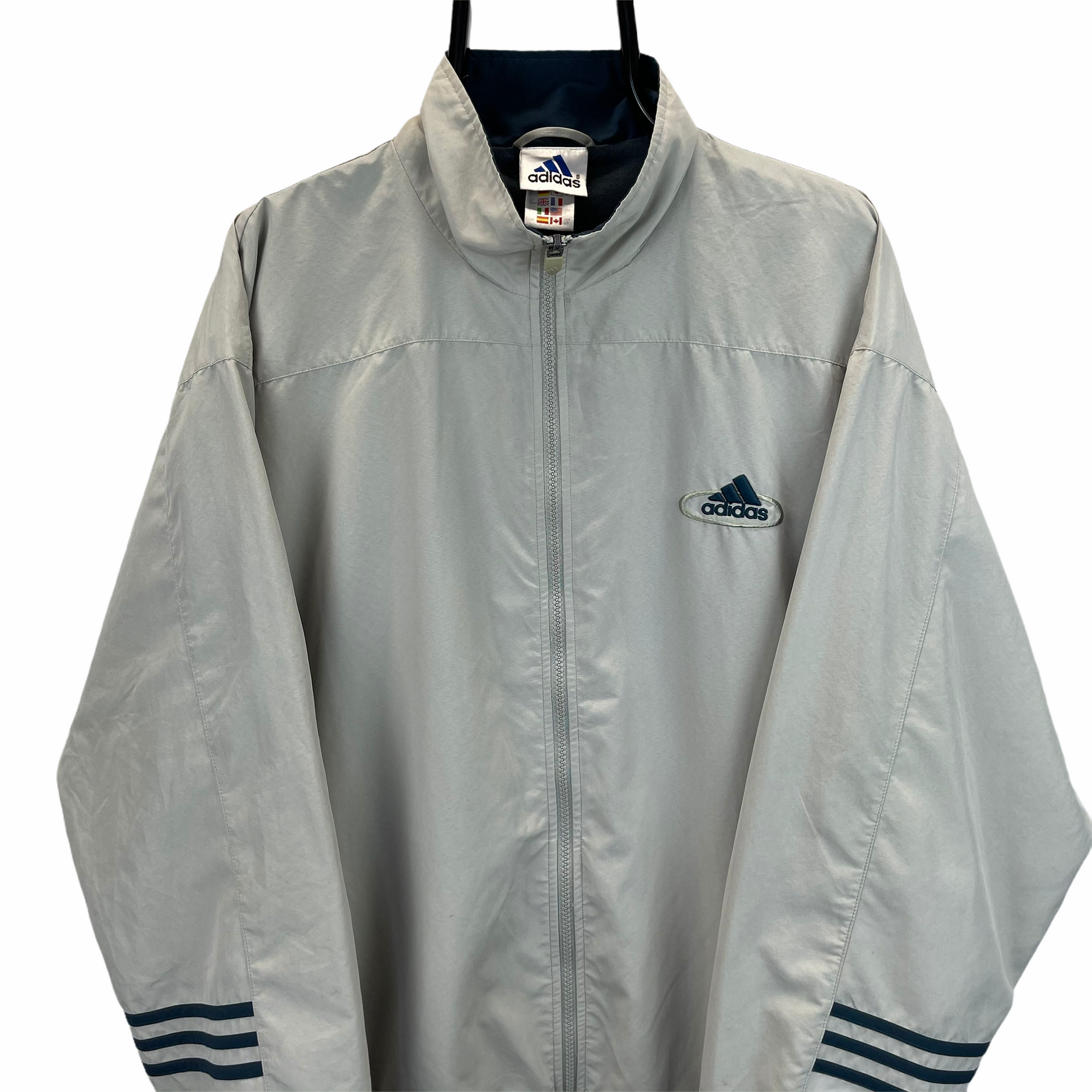 Vintage 90s Adidas Track Jacket in Beige - Men's XL/Women's XXL