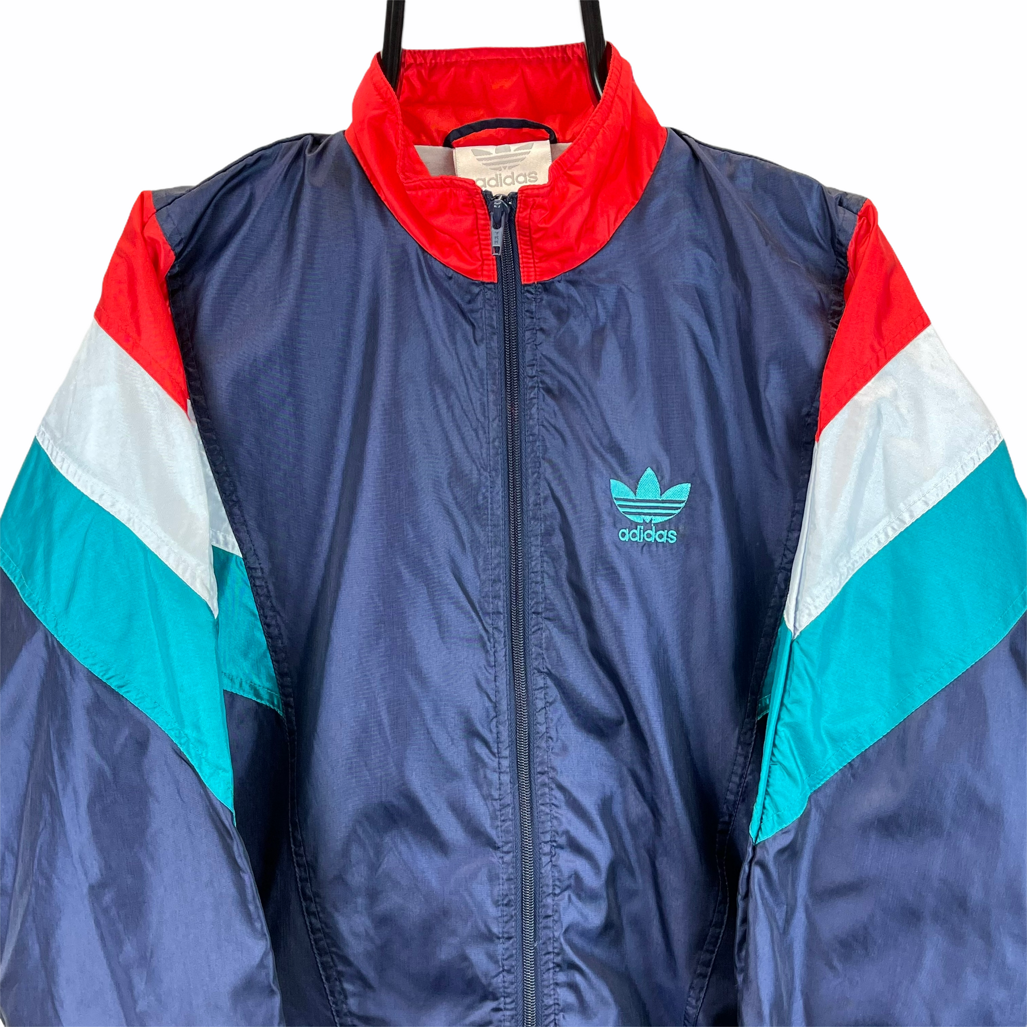 Vintage 90s Adidas Track Jacket in Red, Silver & Green - Men's Large/Women's XL