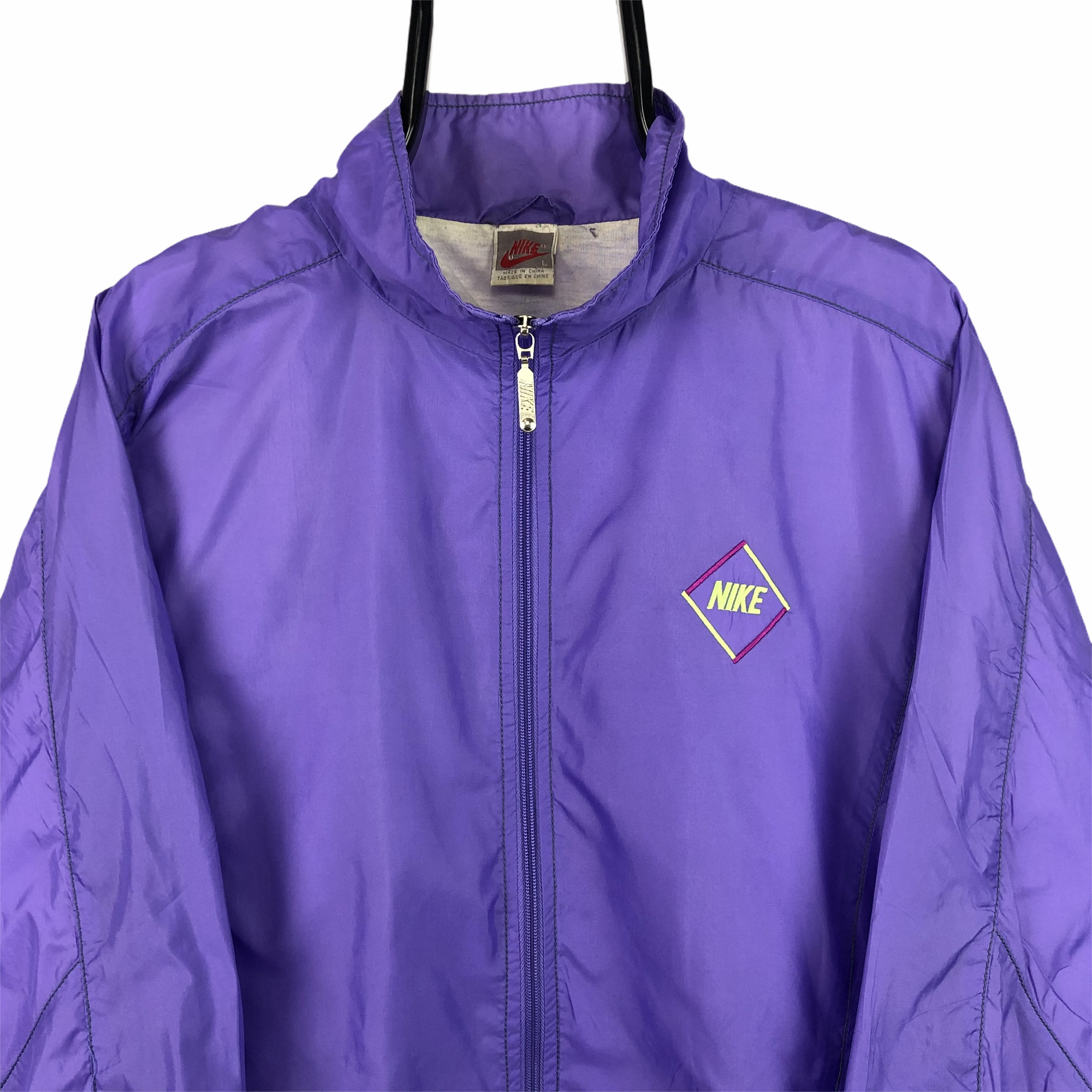 Vintage 80s Nike Track Jacket in Purple - Men's Large/Women's XL
