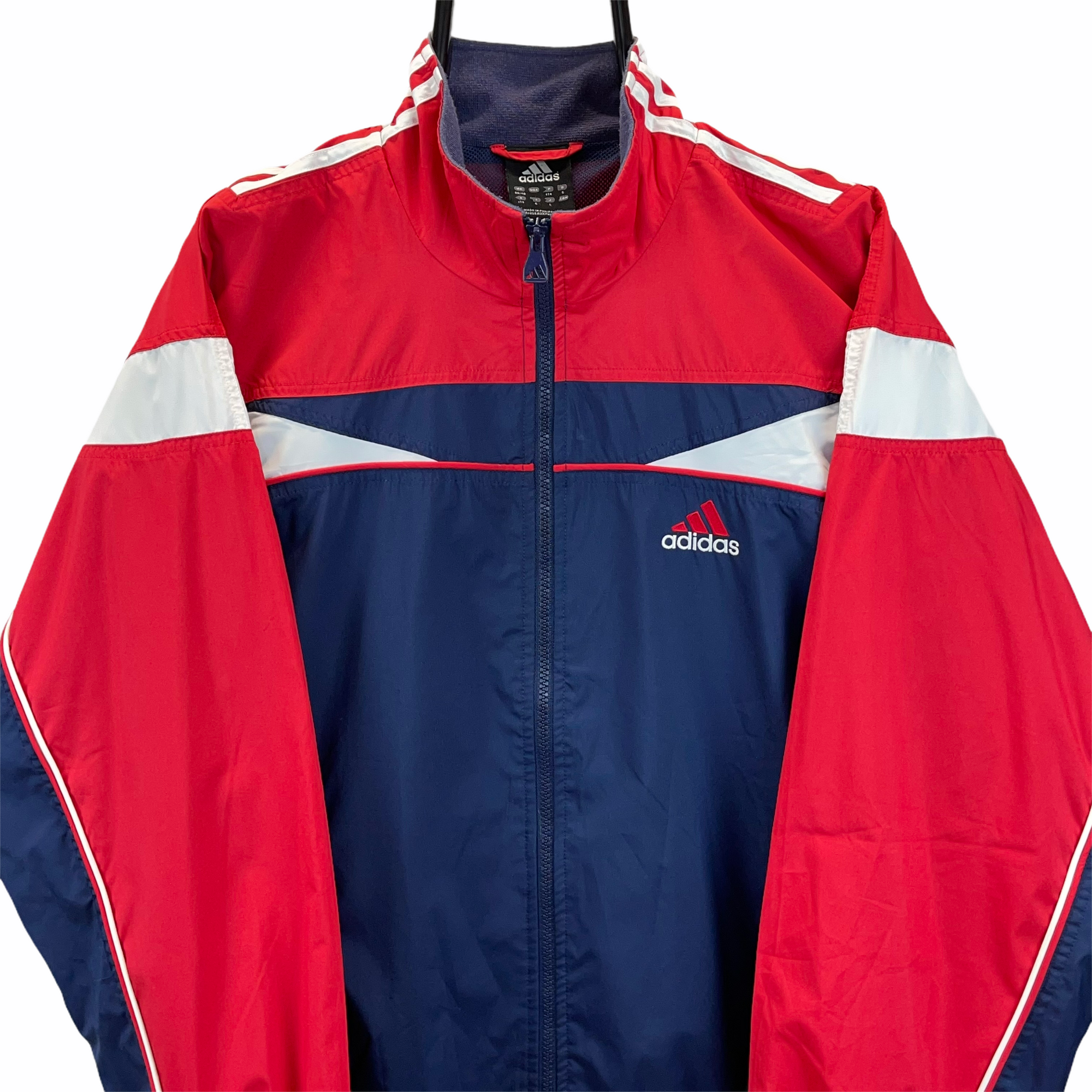Vintage Adidas Track Jacket in Red, Navy & White - Men's Large/Women's XL