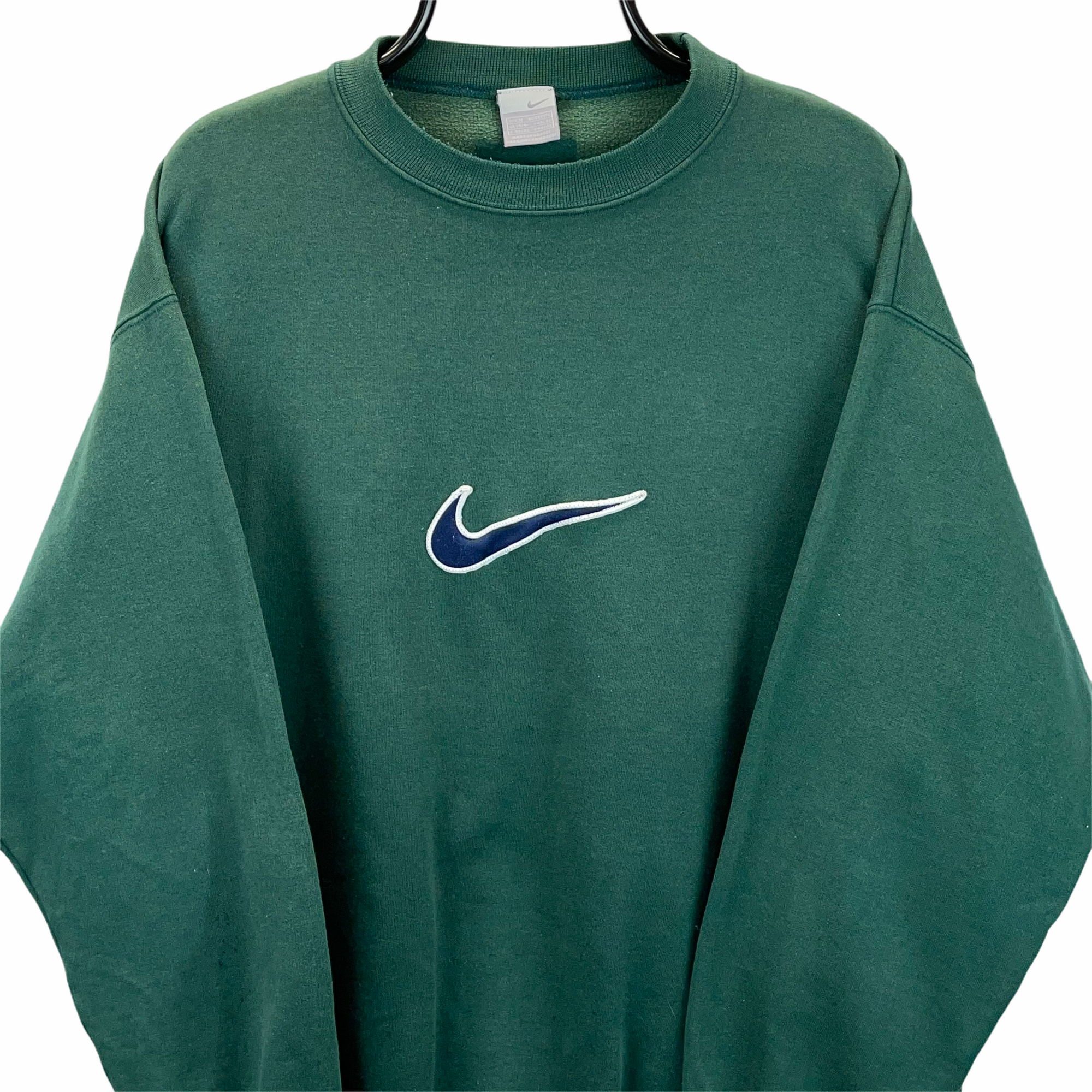 Vintage Nike Big Swoosh Sweatshirt in Forest Green - Men's XL/Women's XXL