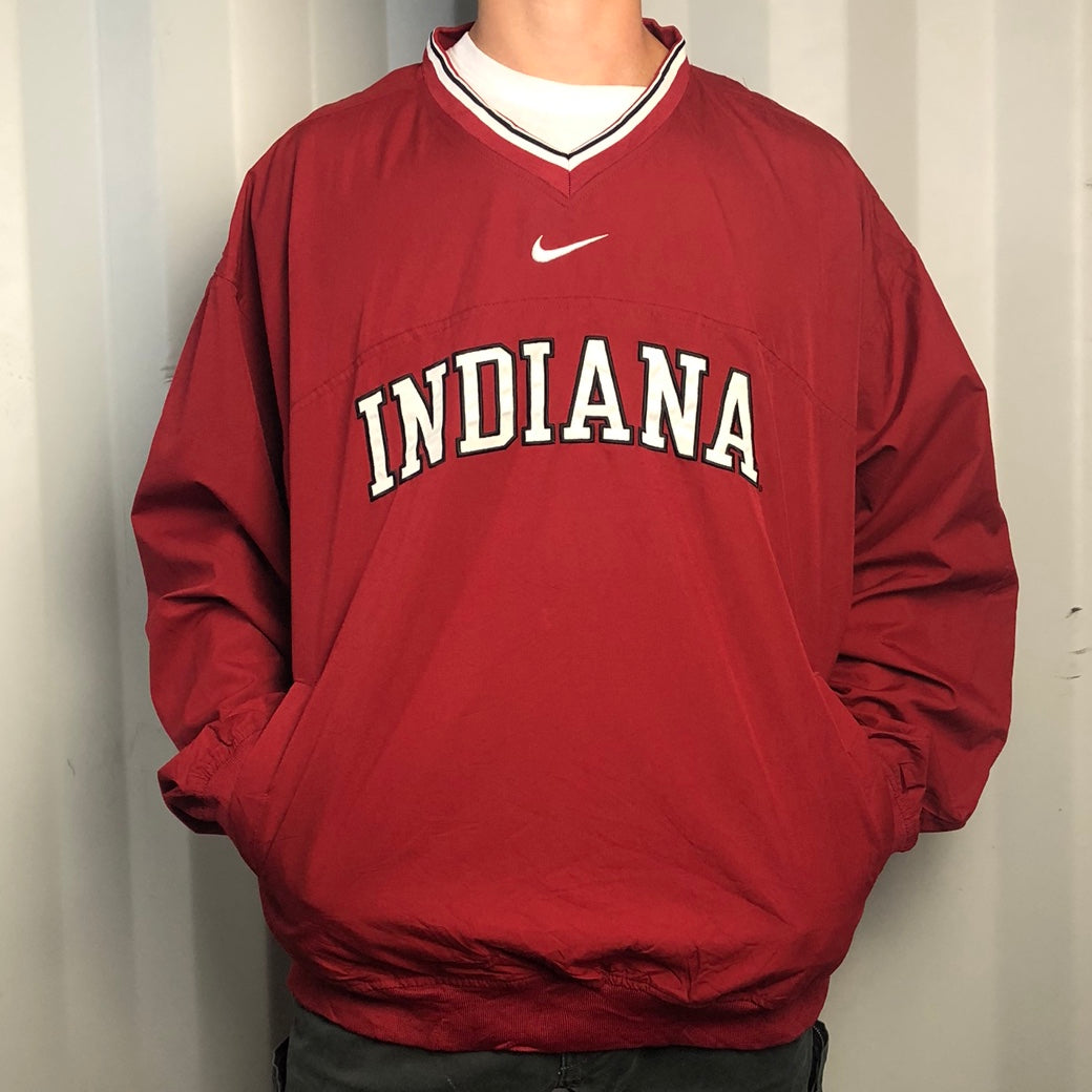Vintage Nike Nylon Sweatshirt with Embroidered Swoosh and INDIANA Spellout