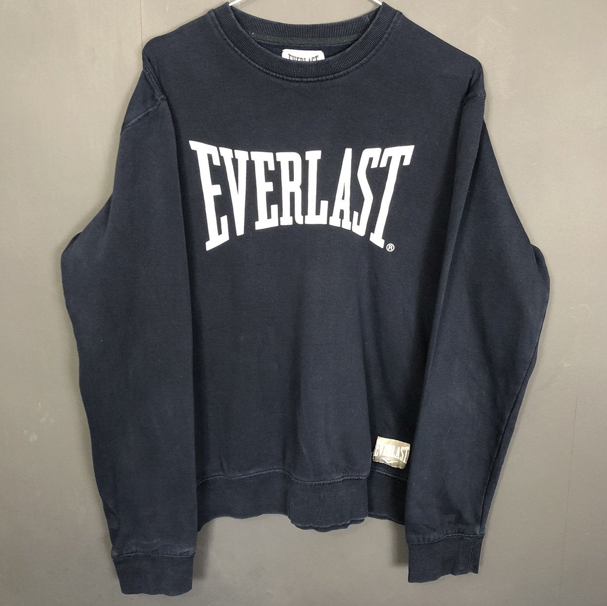 Vintage Everlast Spellout Sweatshirt in Navy - Medium - Vintique Clothing