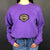 Vintage Purple Sweatshirt with Embroidered Harley Davidson Patch