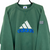 VINTAGE 90S ADIDAS SPELLOUT SWEATSHIRT IN FOREST GREEN - MEN'S LARGE/WOMEN'S XL