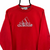 VINTAGE ADIDAS SPELLOUT SWEATSHIRT IN RED & WHITE - MEN'S SMALL/WOMEN'S MEDIUM