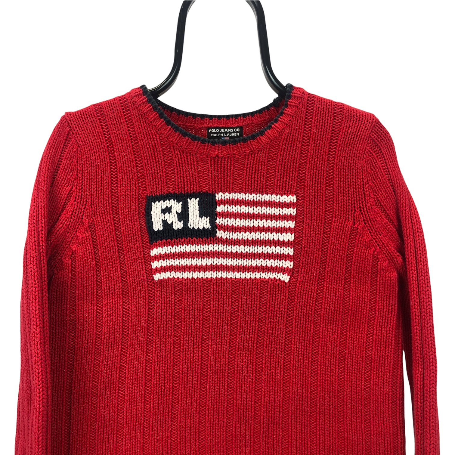 VINTAGE 90S POLO RALPH LAUREN KNITTED SWEATER - MEN'S XS/WOMEN'S SMALL