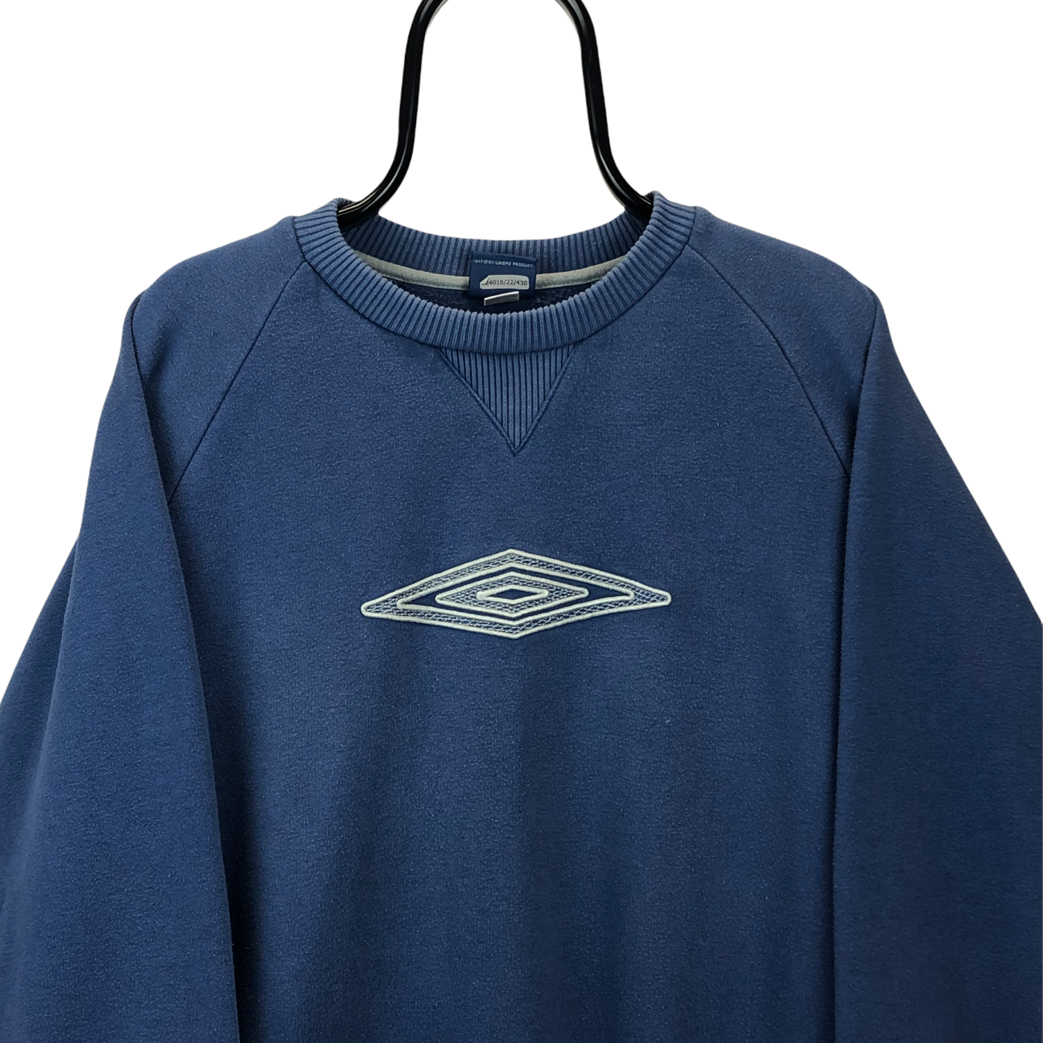 VINTAGE 90S EMBROIDERED UMBRO SWEATSHIRT IN BLUE - MEN'S LARGE/WOMEN'S XL